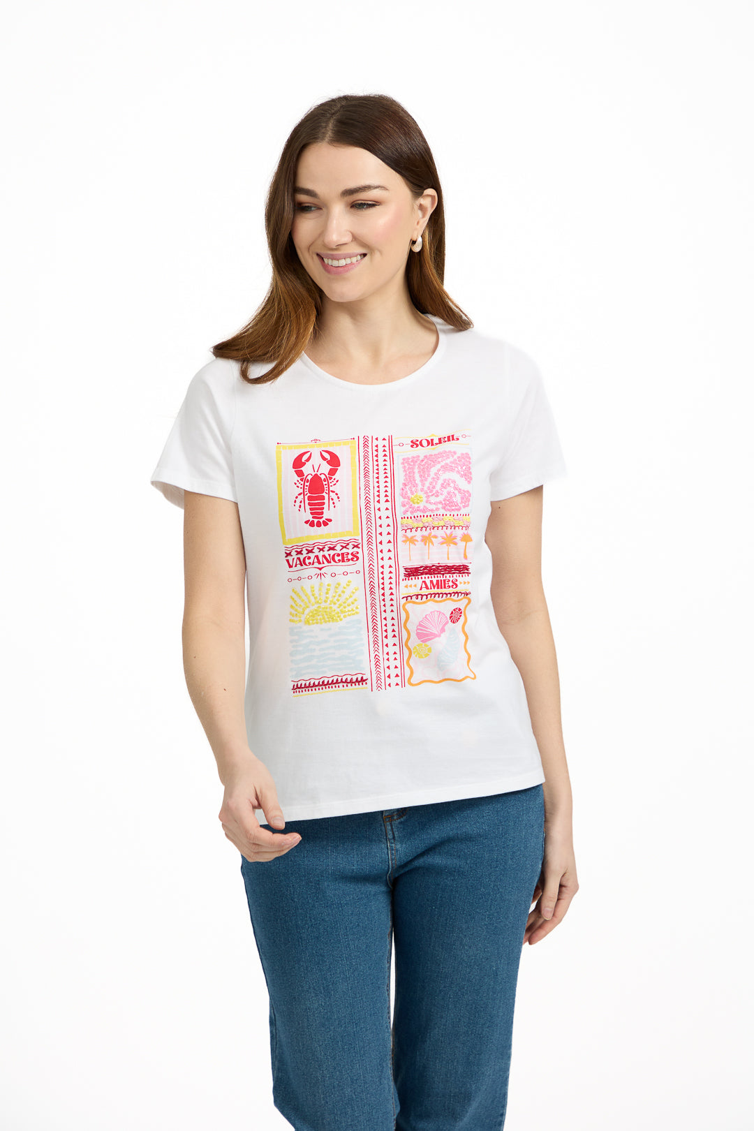 Holiday Mode Embellished Embroidered Cotton T-Shirt