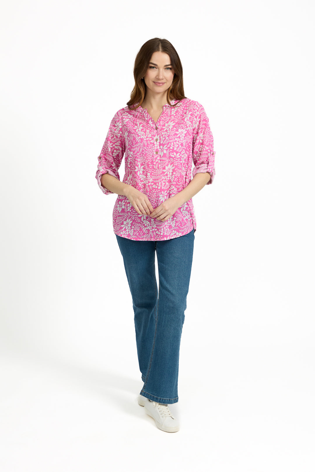 Leaf Print Cotton Shirt