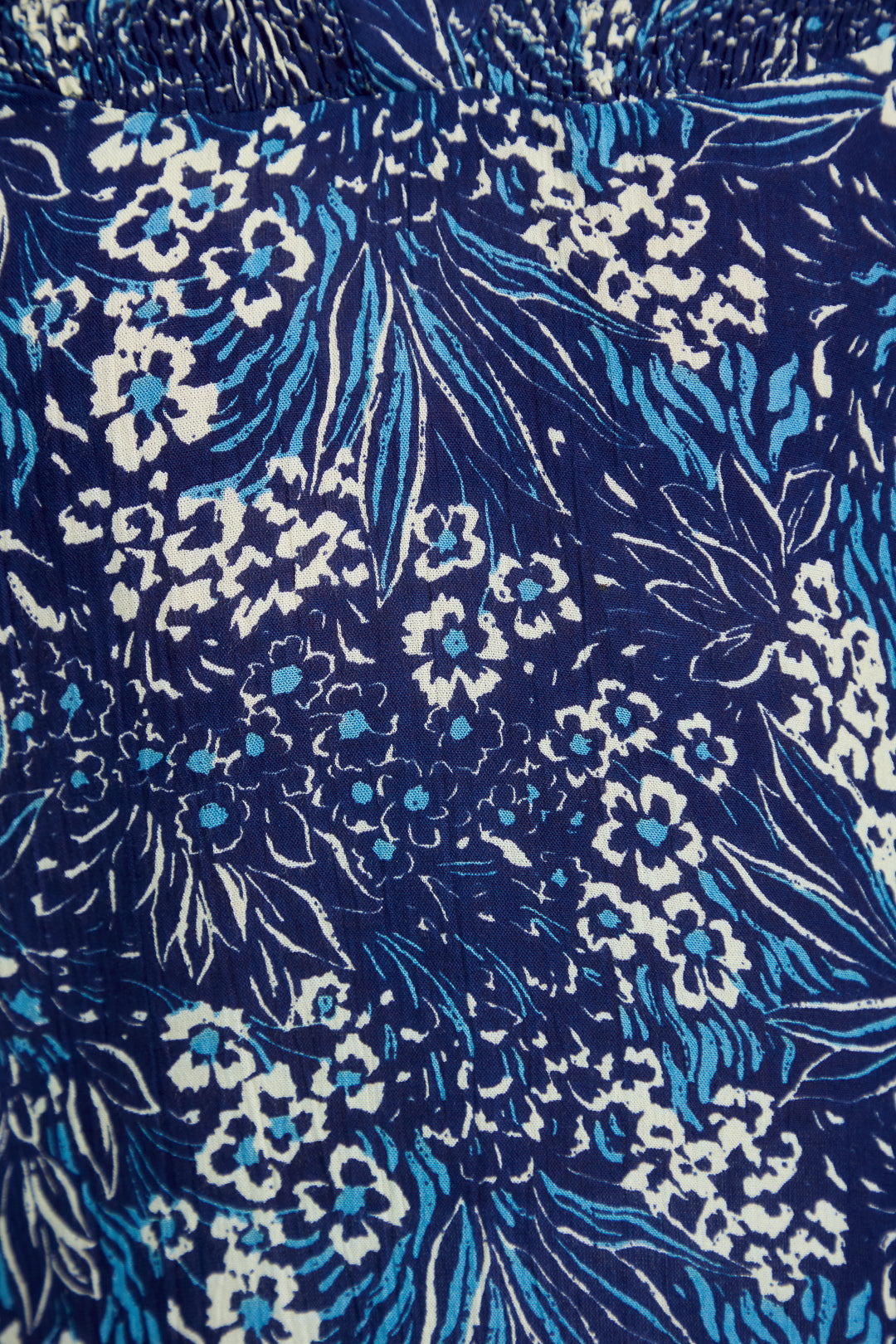 Floral Print Lightweight Shirred Bodice Top