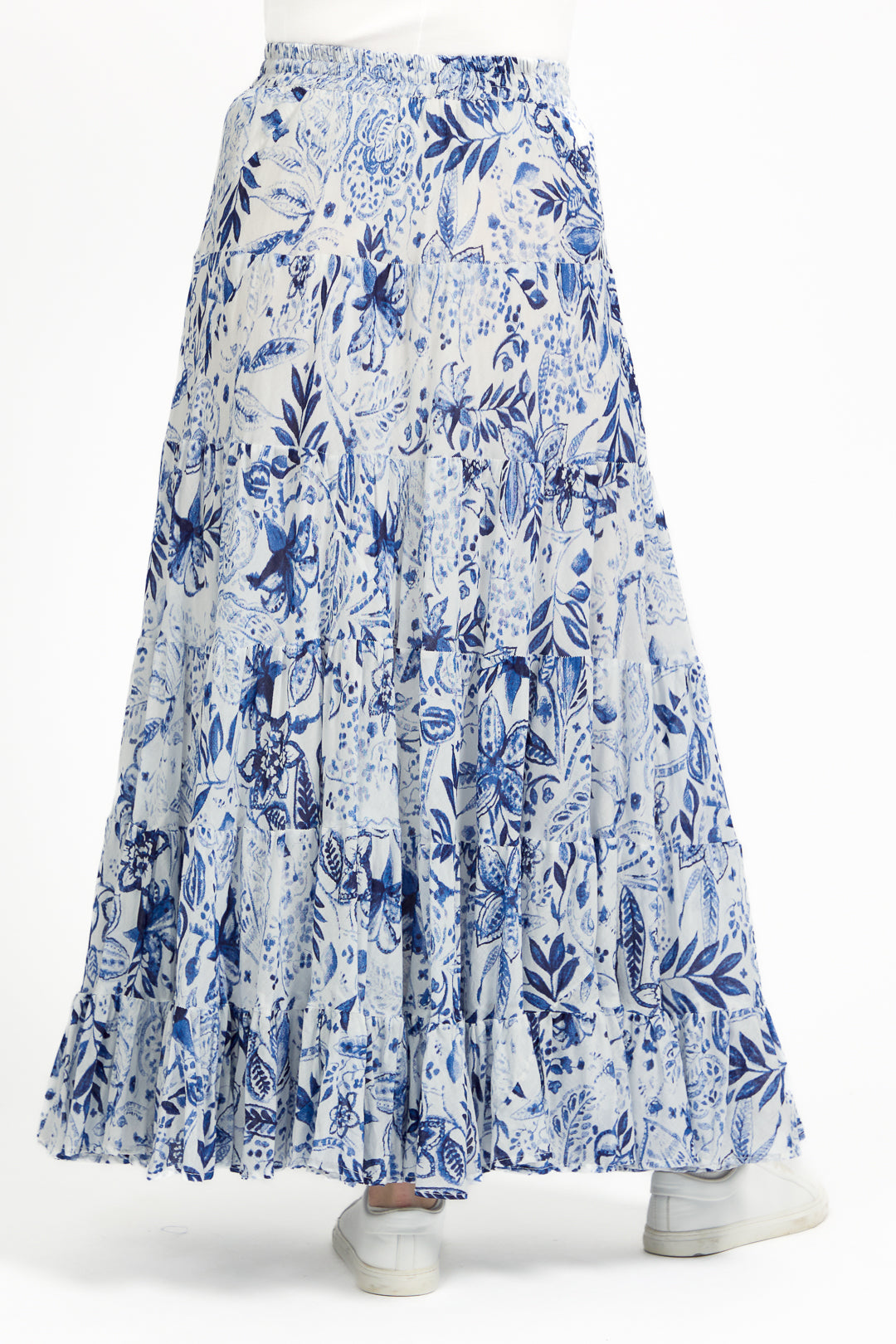 Floral Print Tiered Maxi Skirt