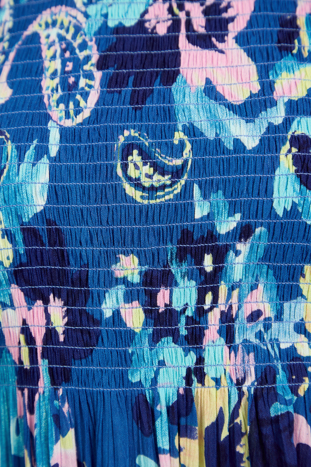 Paisley Print Shirred Bodice Dress