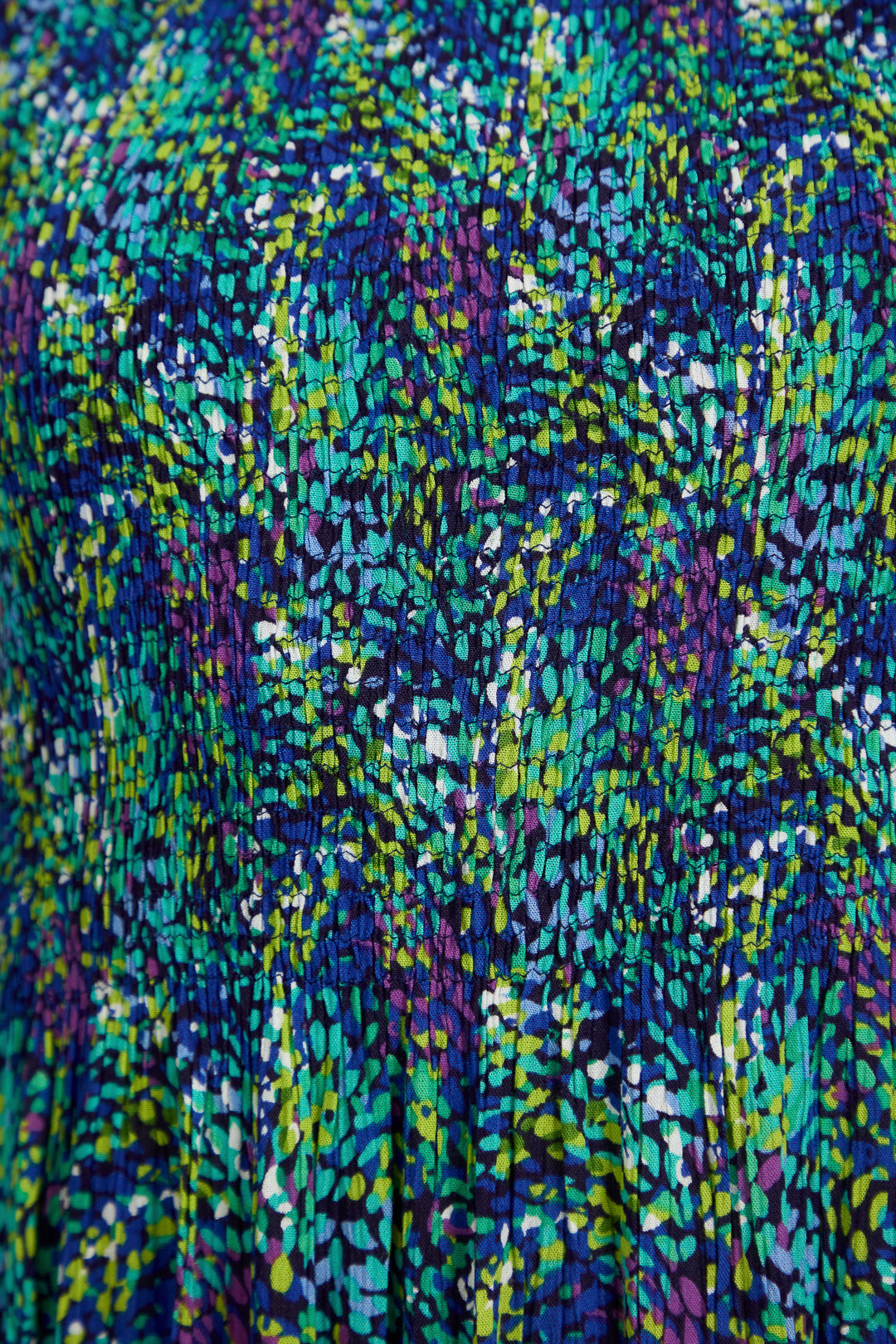 Dotty Print Shirred Bodice Midi Dress