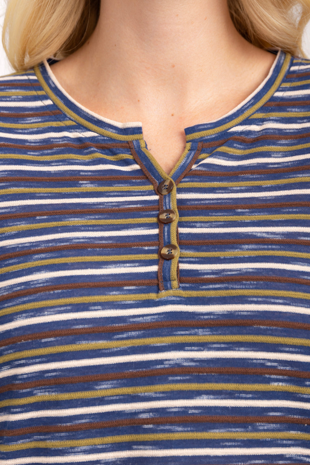 Stripe Notch Neck Top