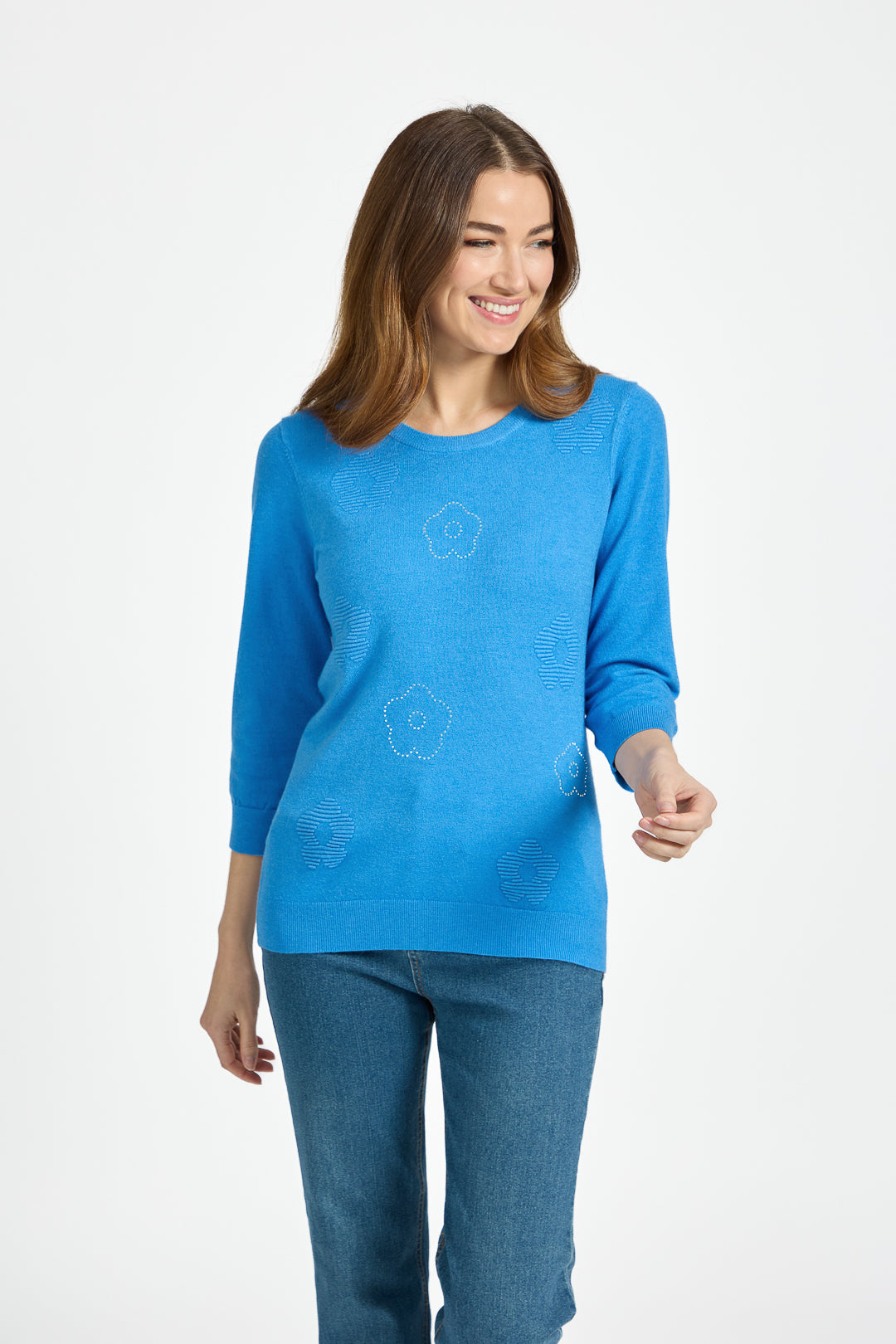 Floral Sequin Embellished Knitted Jumper