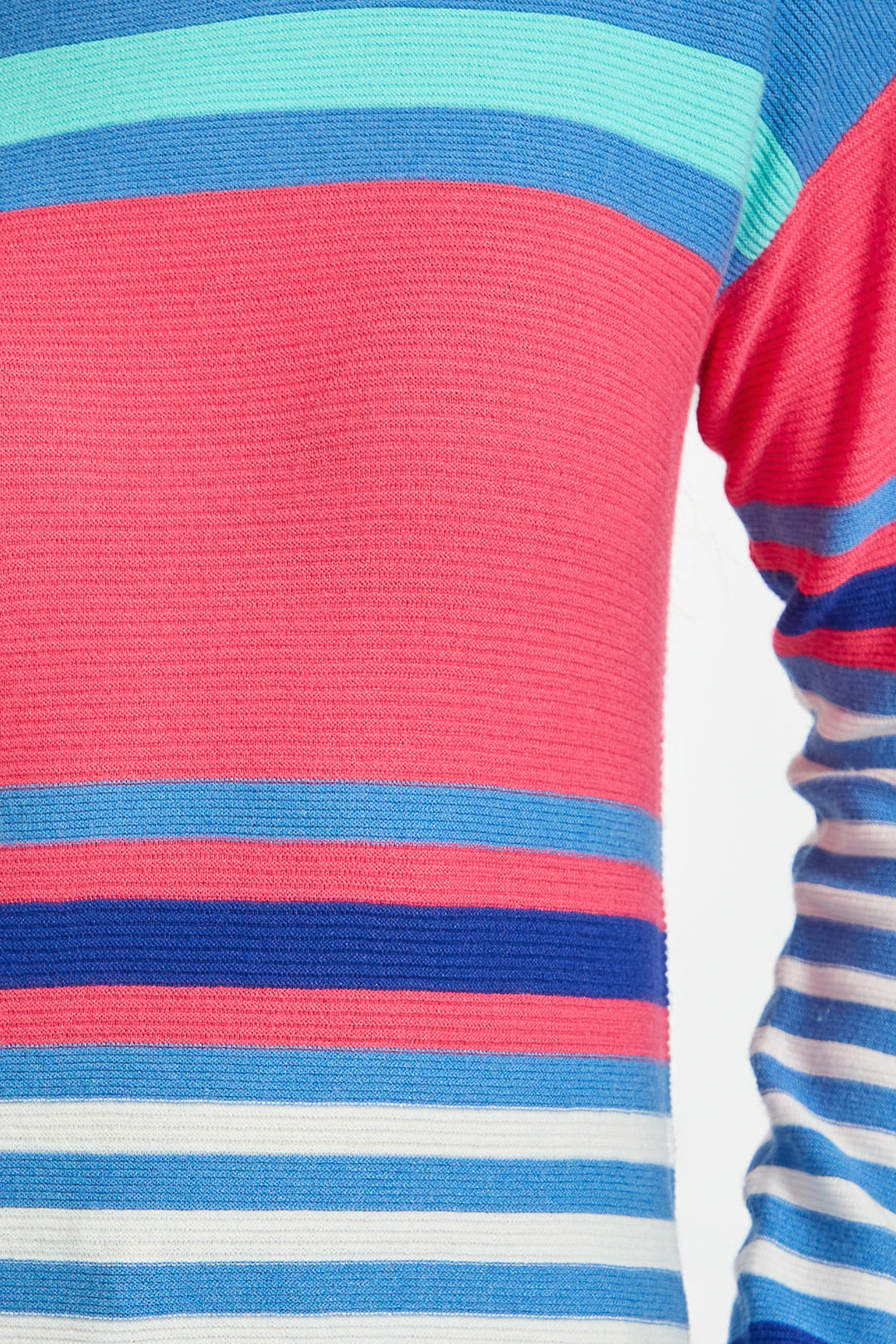 Ottoman Multi-Stripe Pattern Knit Jumper