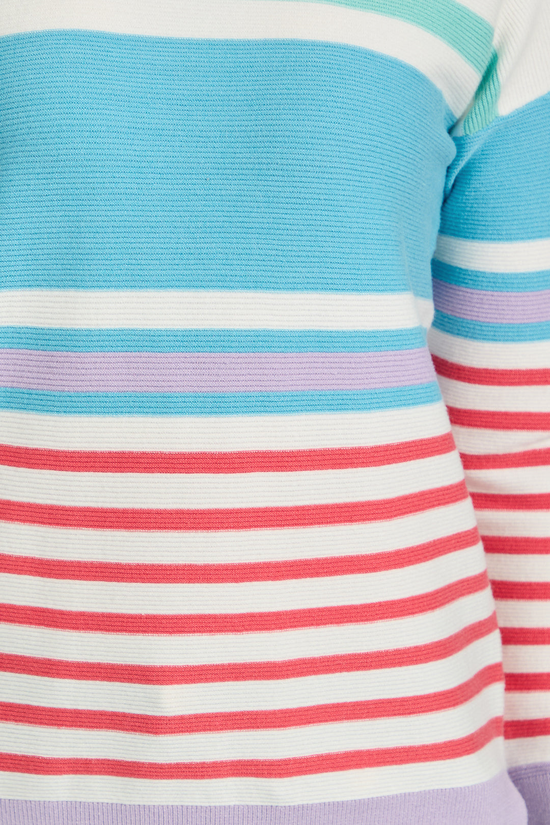 Ottoman Multi-Stripe Pattern Knit Jumper
