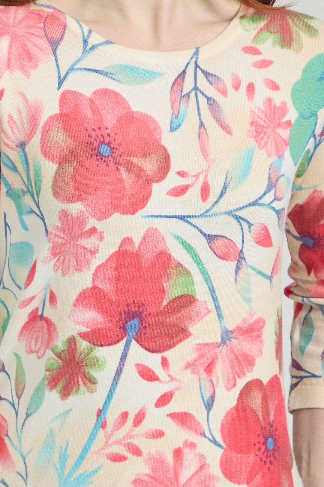 Floral Print Lightweight Knitted Jumper