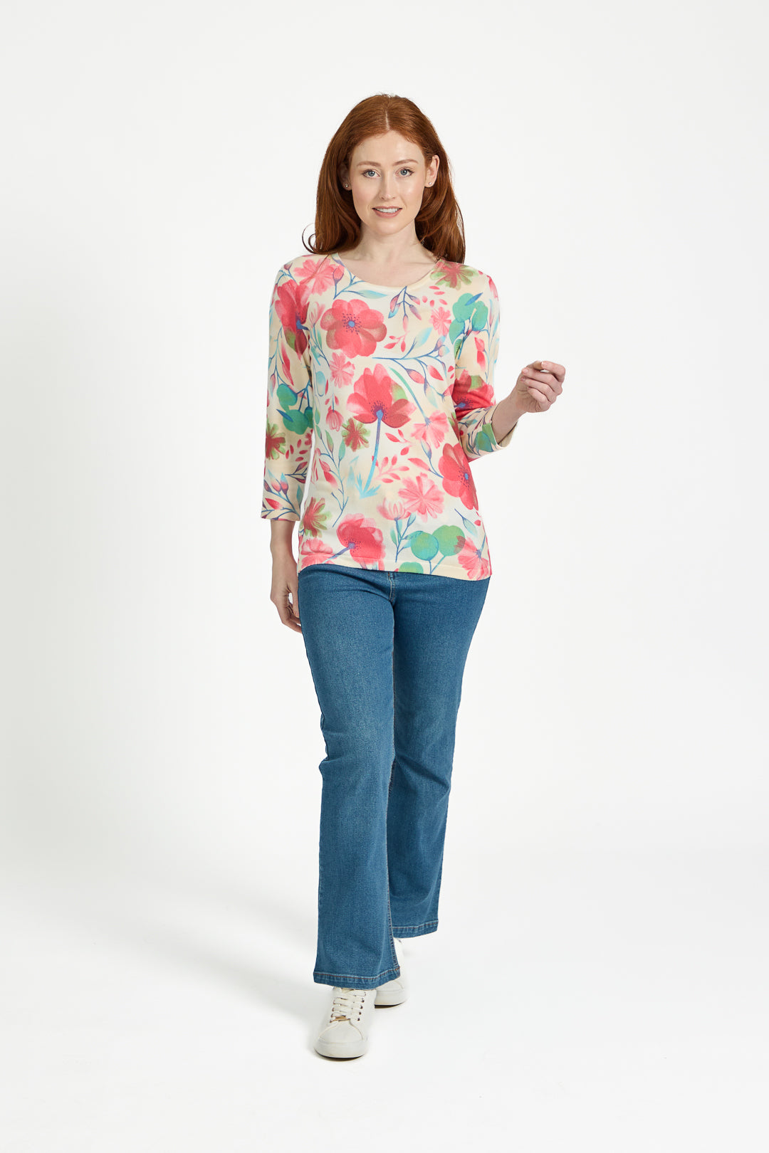 Floral Print Lightweight Knitted Jumper