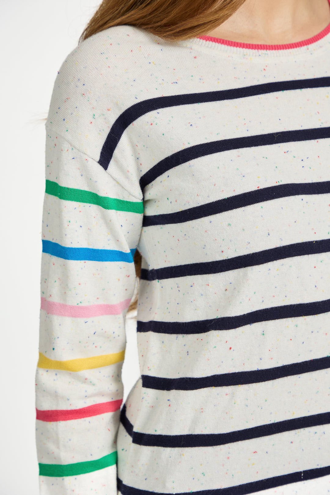 Striped Speckled Knit Jumper