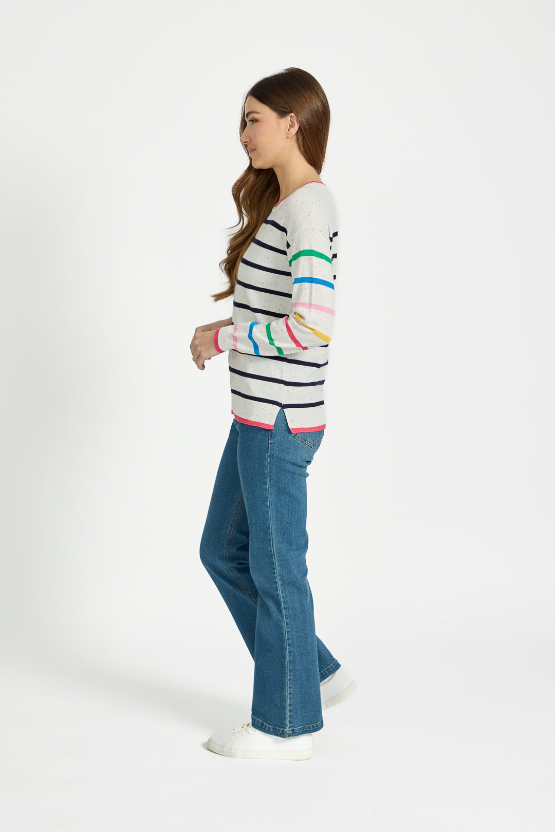 Striped Speckled Knit Jumper