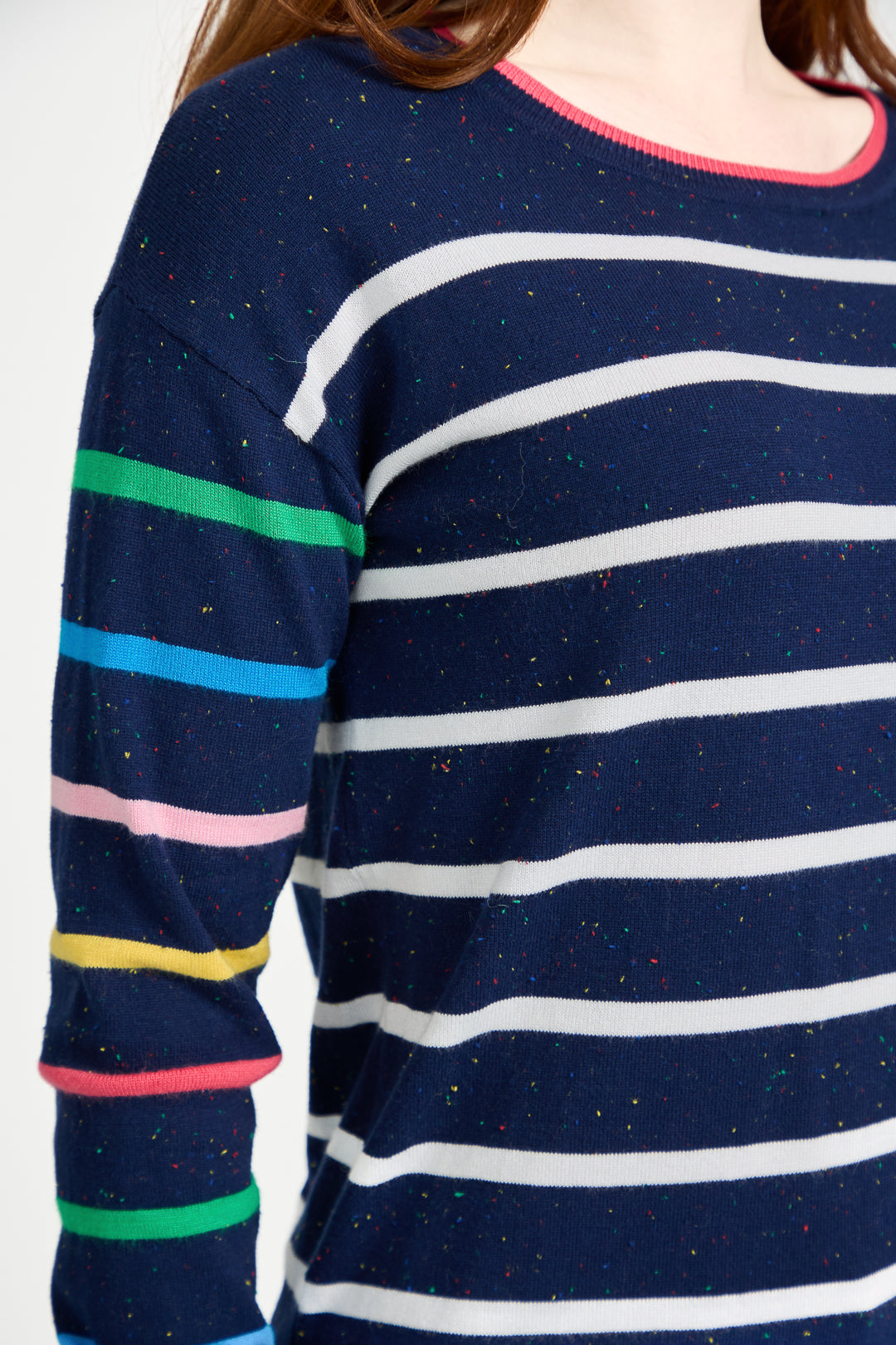 Striped Speckled Knit Jumper