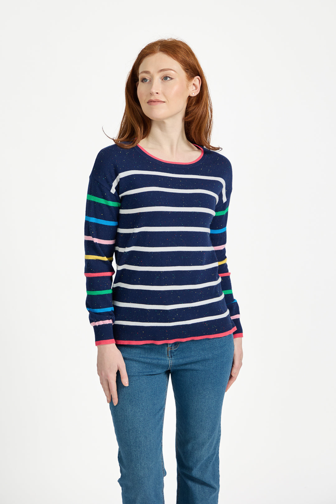 Striped Speckled Knit Jumper