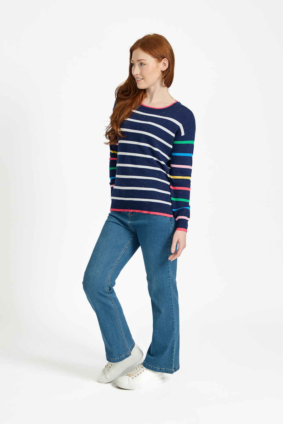 Striped Speckled Knit Jumper