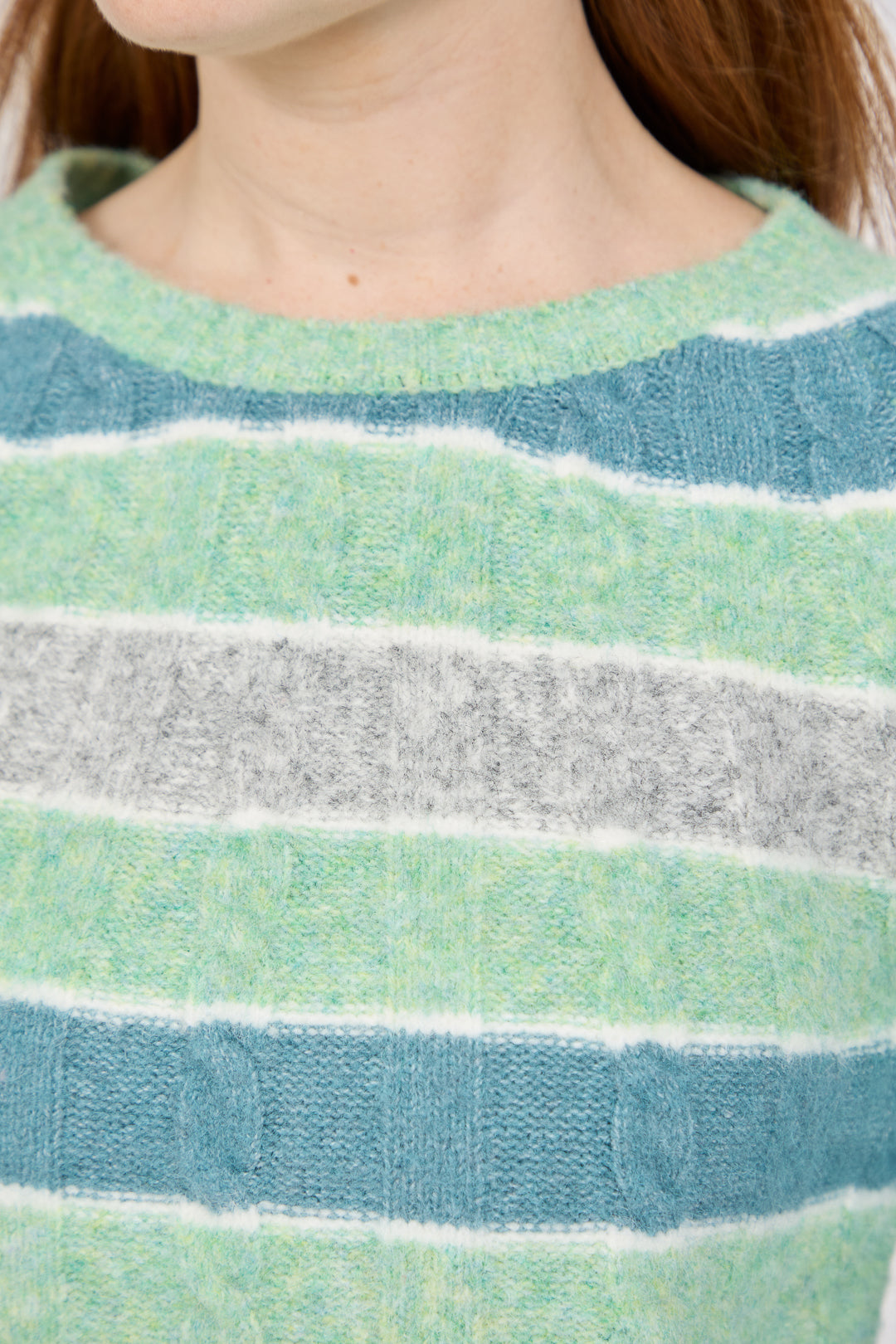 Cable-Knit Stripe Jumper