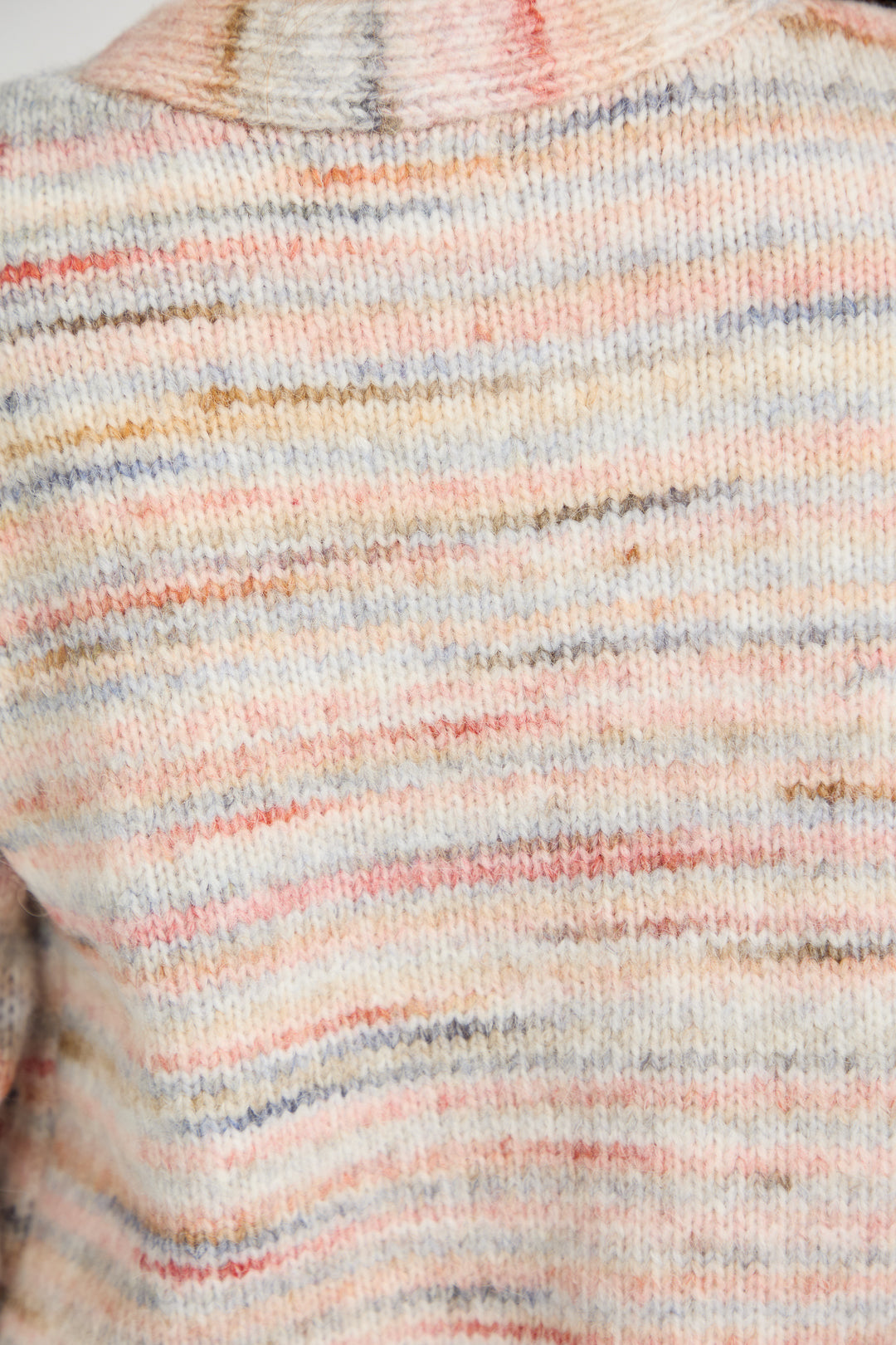 Space Dye Stripe Open-Front Knit Cardigan