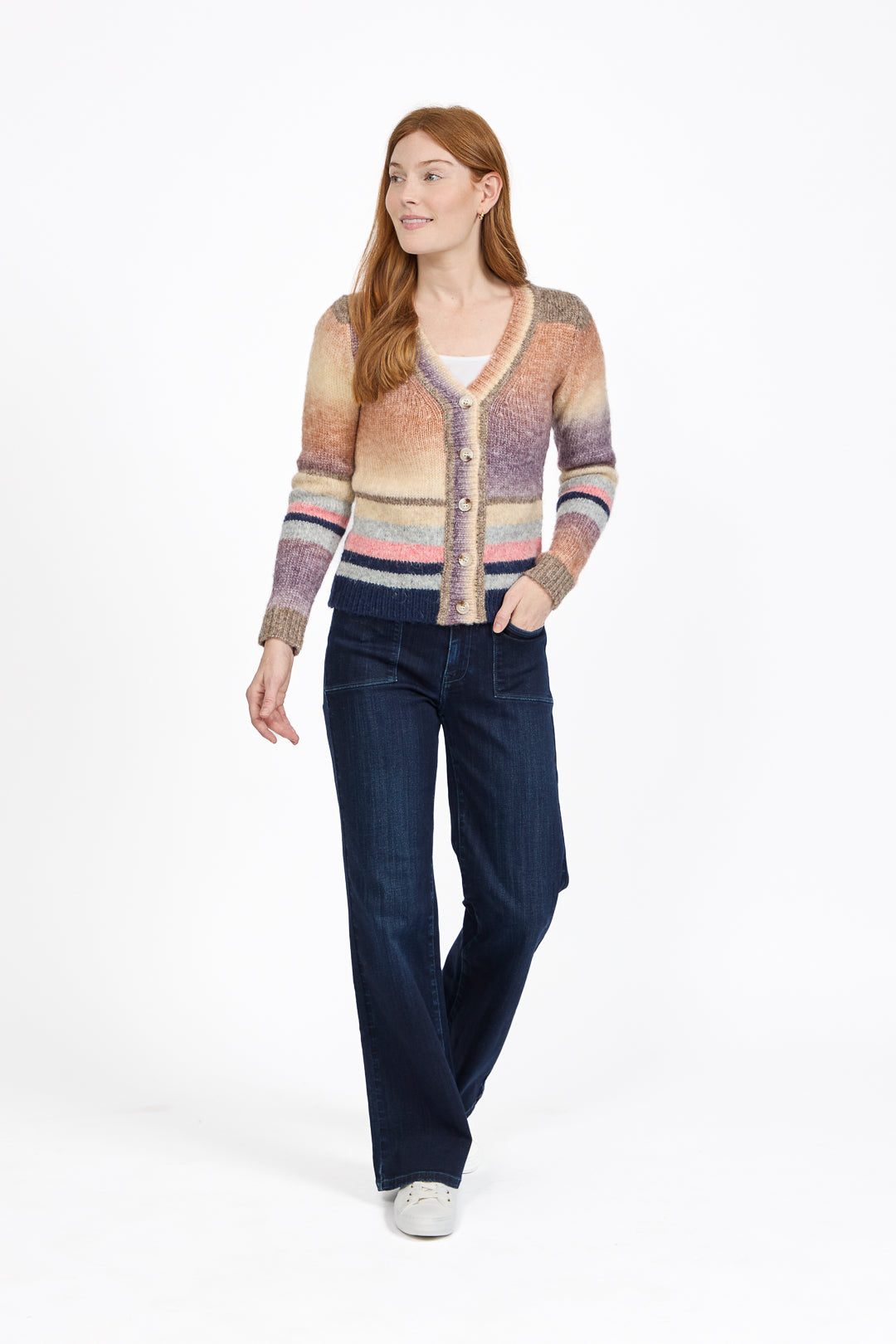 Space Dye Stripe Cardigan