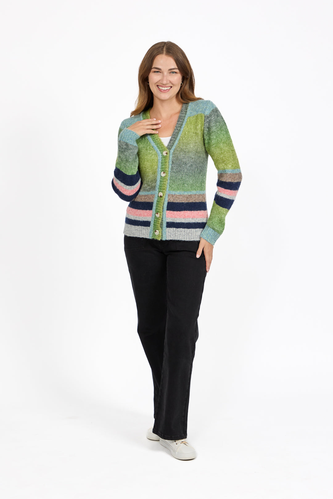 Space Dye Stripe Cardigan