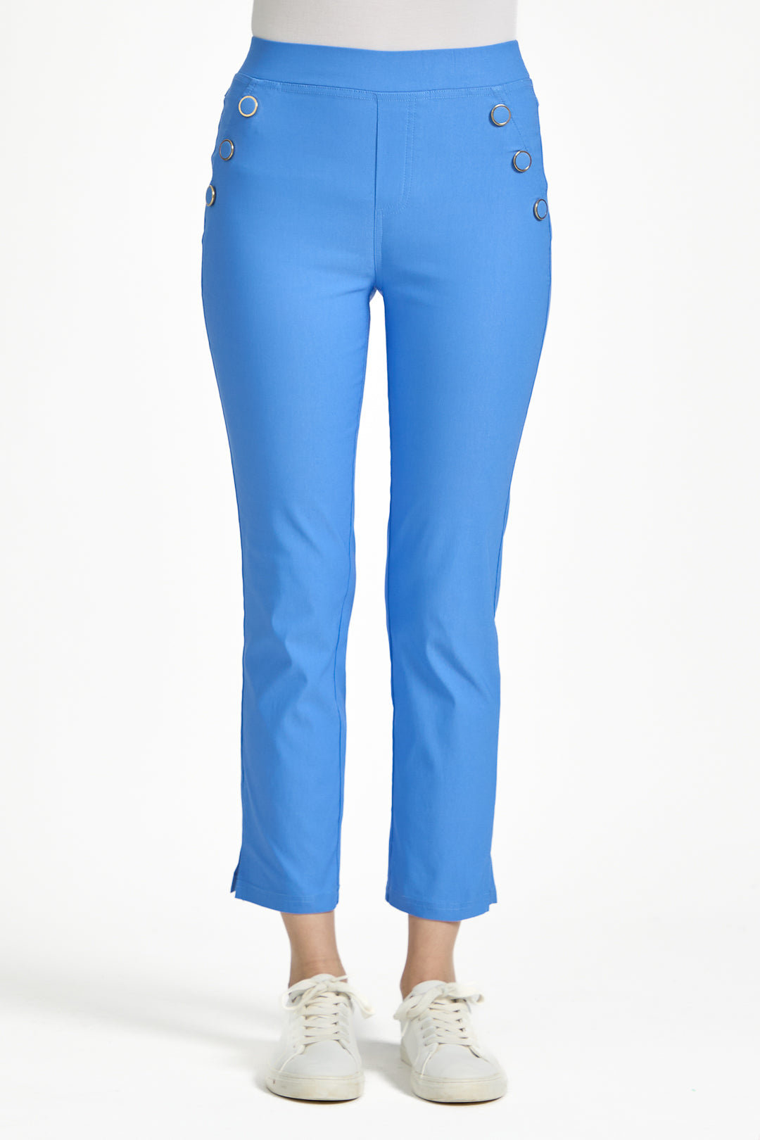 Button Detailed Bengaline Stretch Trousers