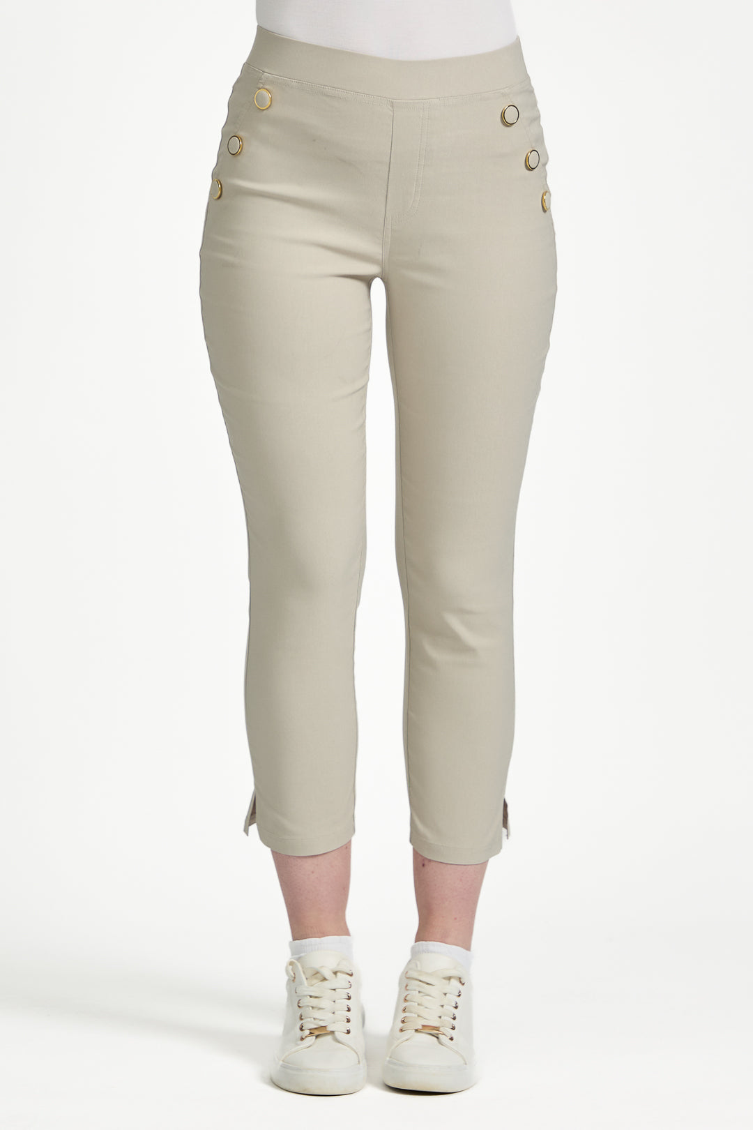 Button Detailed Bengaline Stretch Trousers