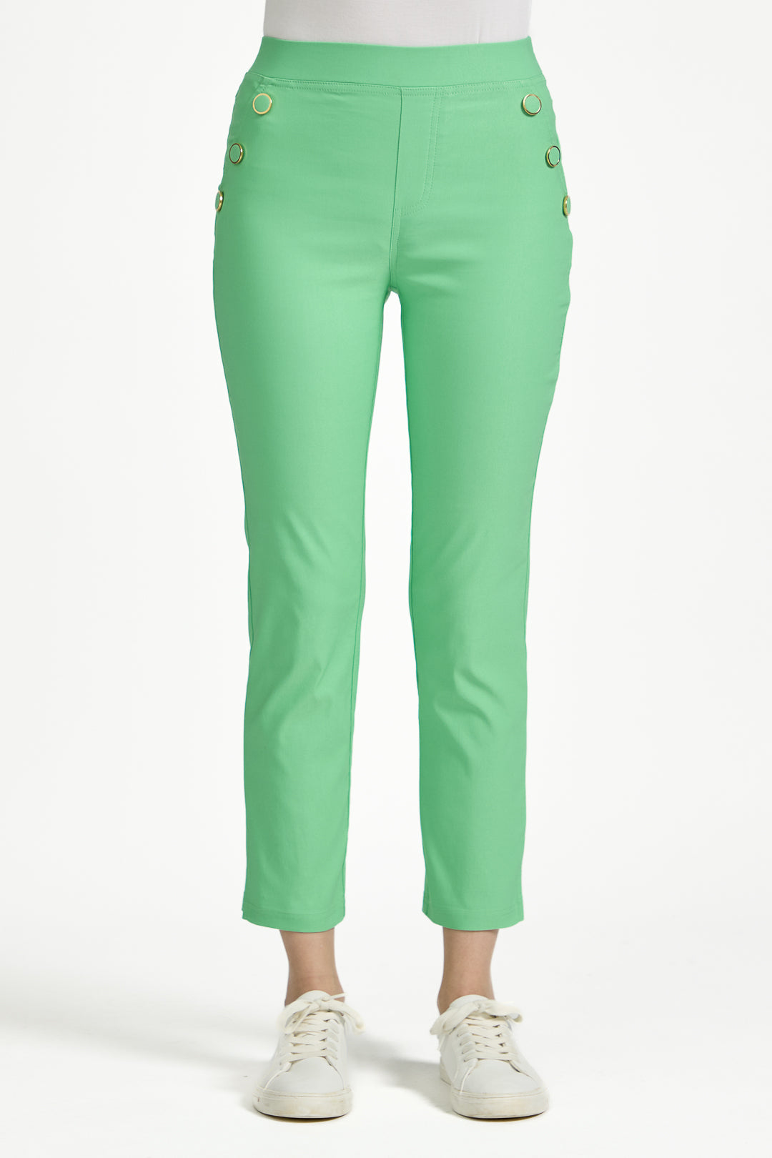 Button Detailed Bengaline Stretch Trousers