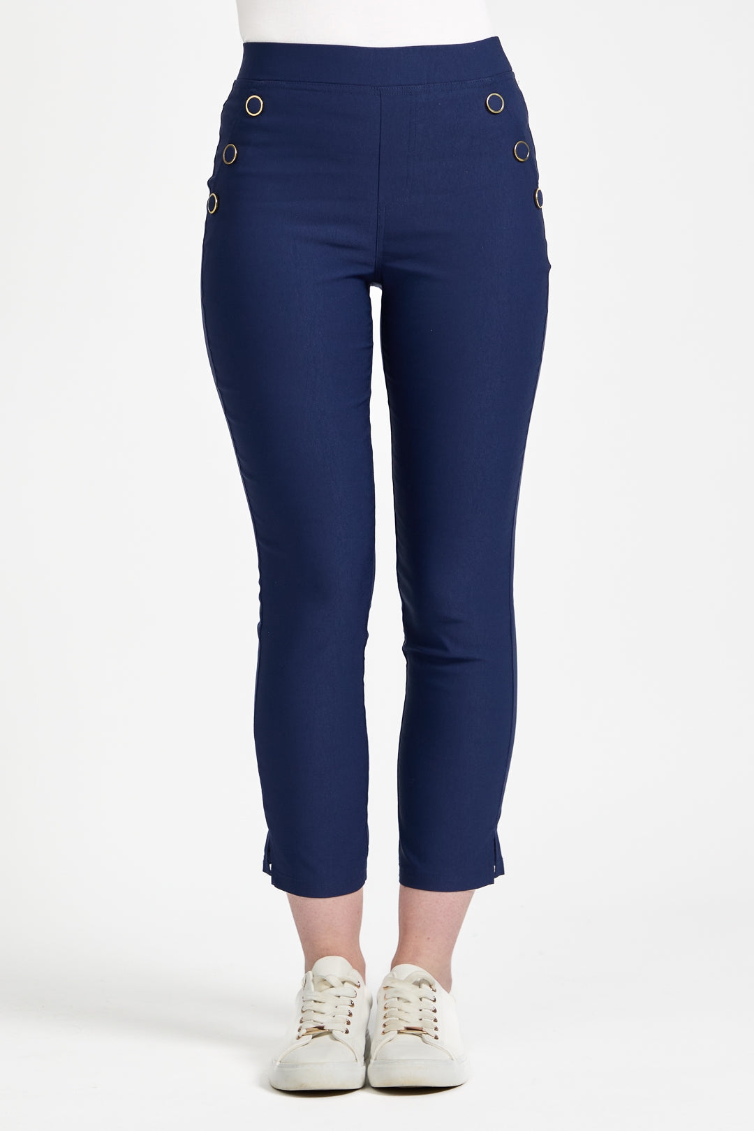Button Detailed Bengaline Stretch Trousers