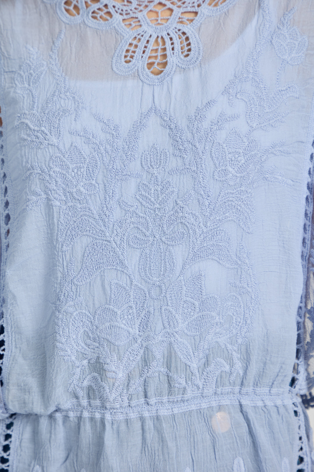 Delicate Embroidered Lace Batwing Top