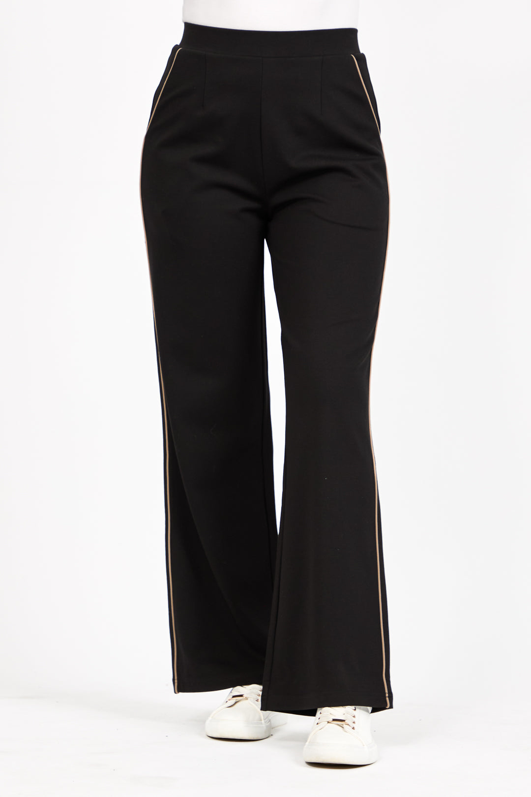 Wide Leg Piped Seam Trousers