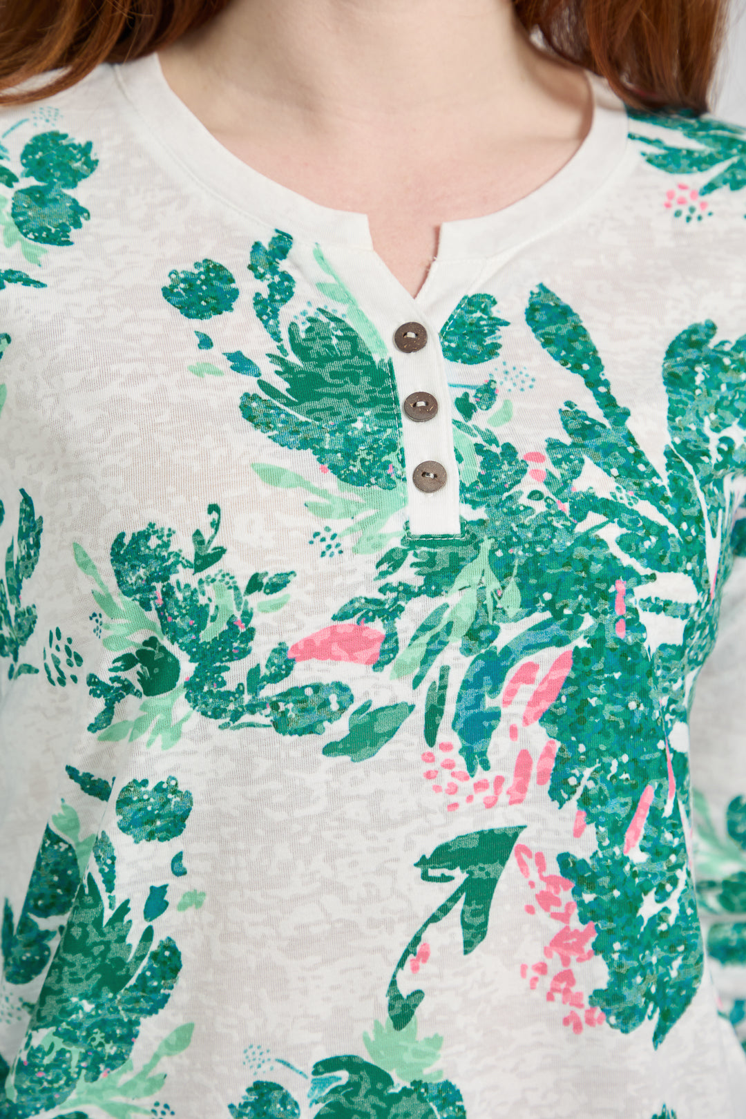 Large Floral Print Lightweight Top