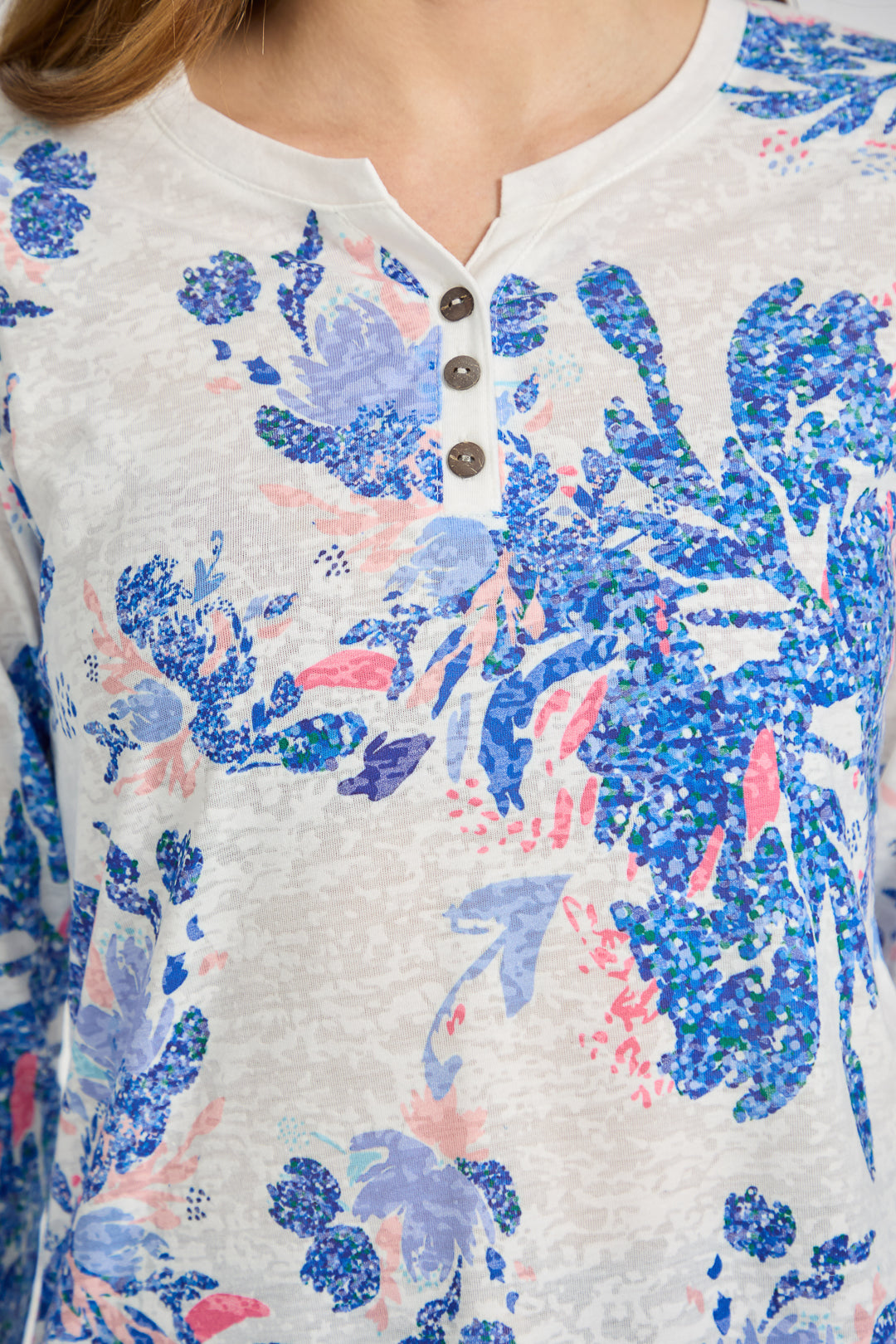 Large Floral Print Lightweight Top