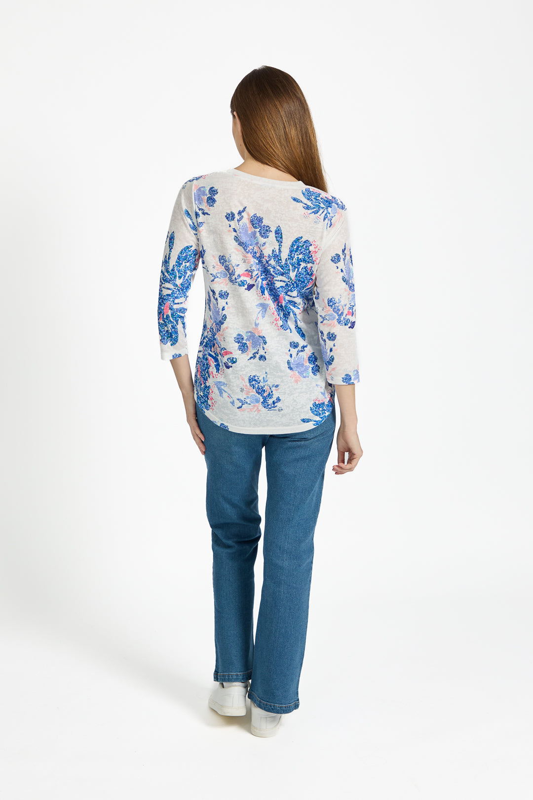 Large Floral Print Lightweight Top