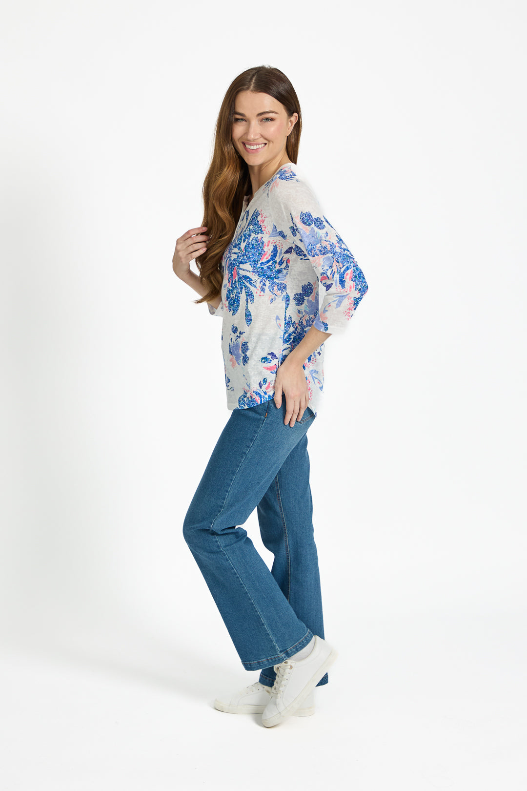 Large Floral Print Lightweight Top