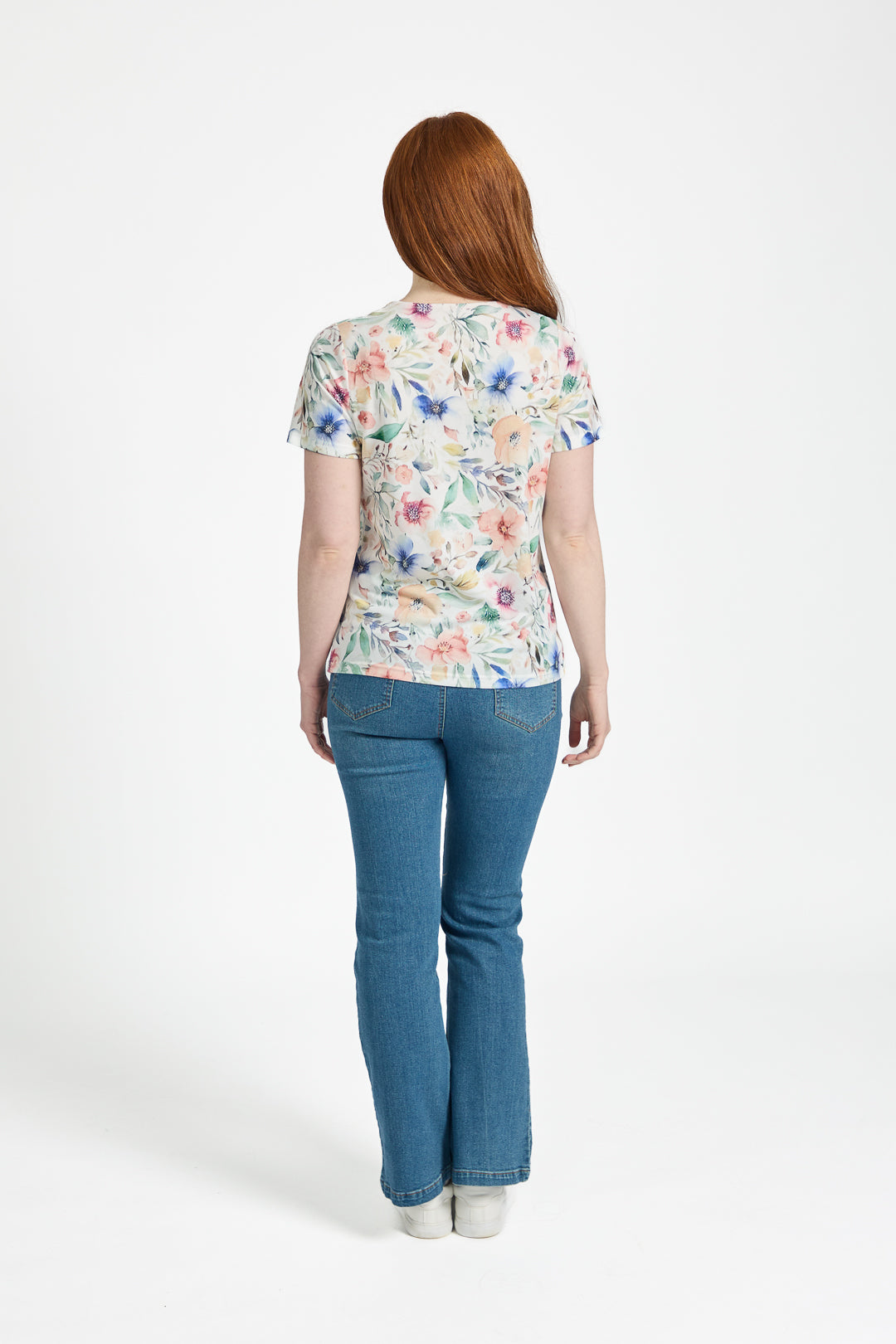 Floral Print Water-Colour Effect Top