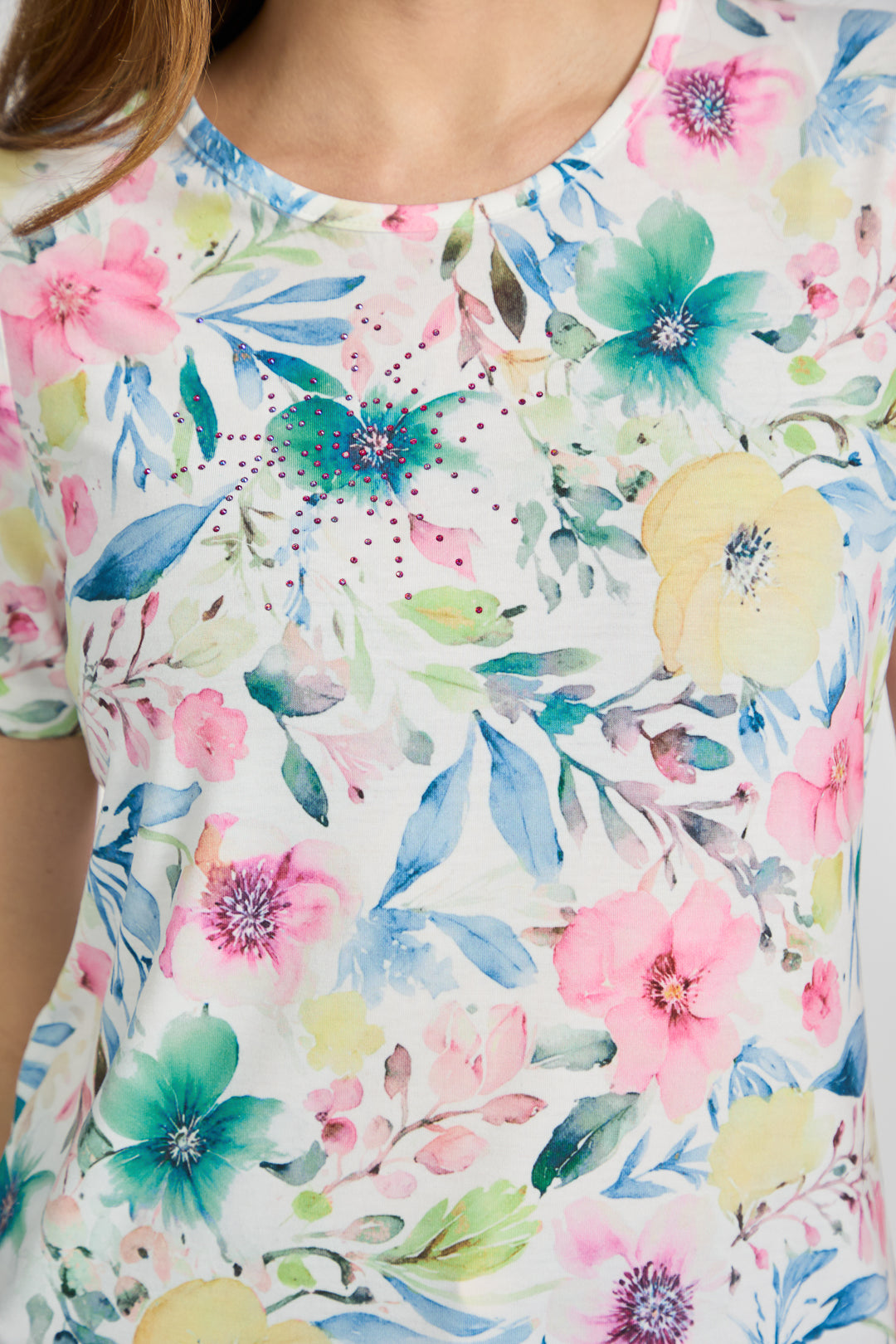 Floral Print Water-Colour Effect Top