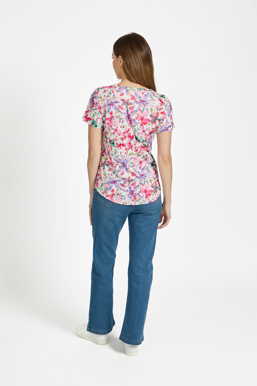 Floral V-Neck Button Top