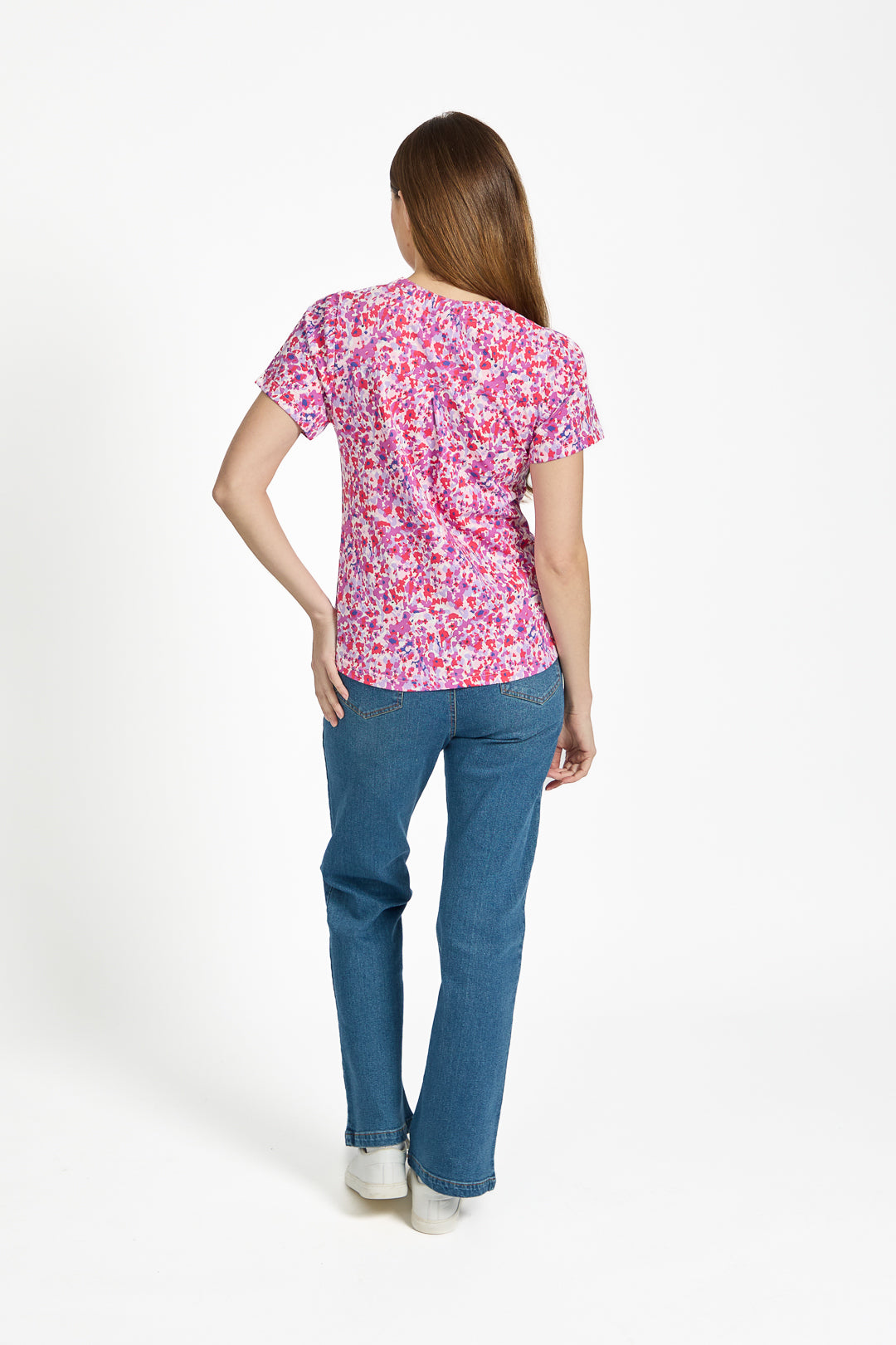 Abstract Floral Print Top