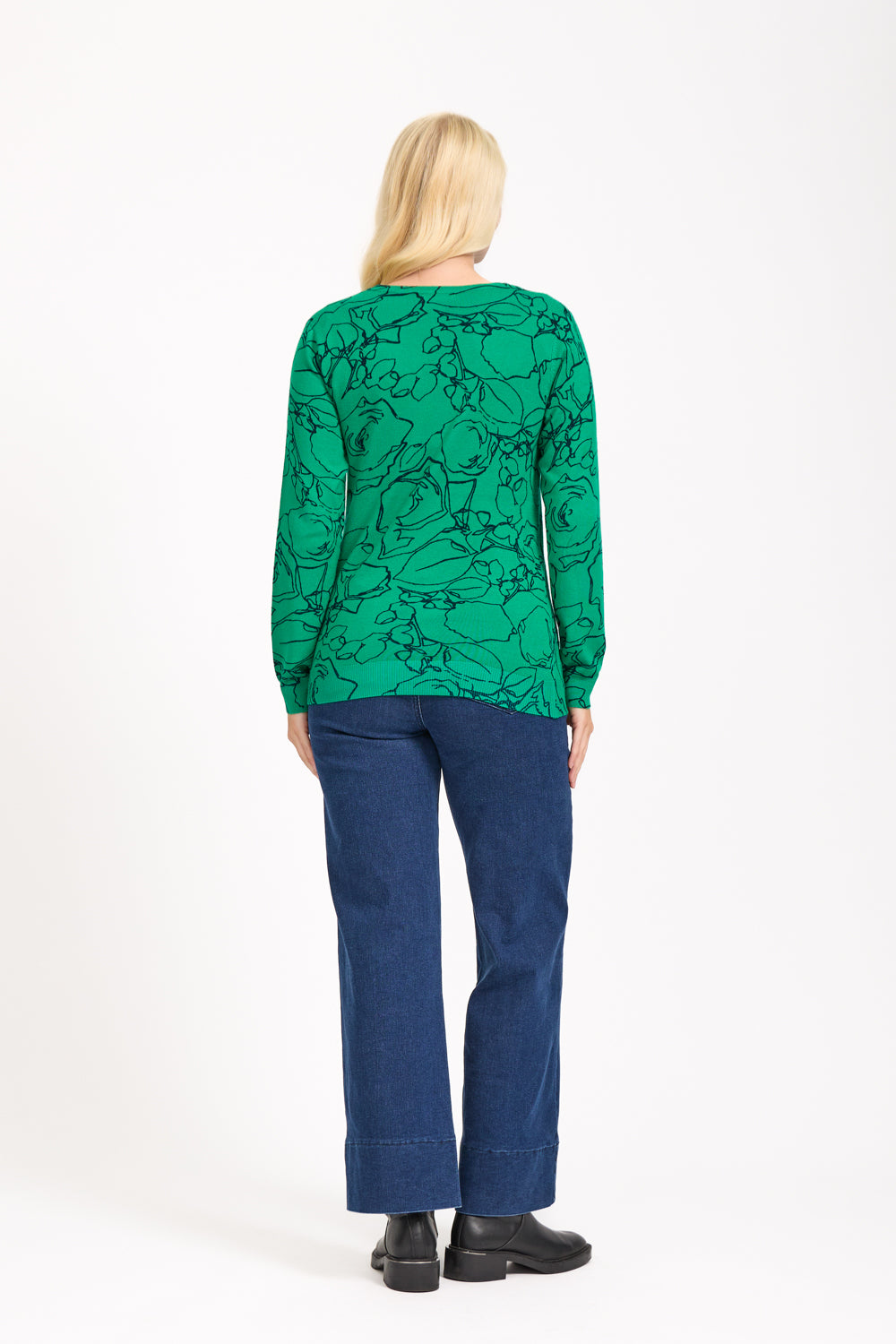 Floral Outline Knit Jumper