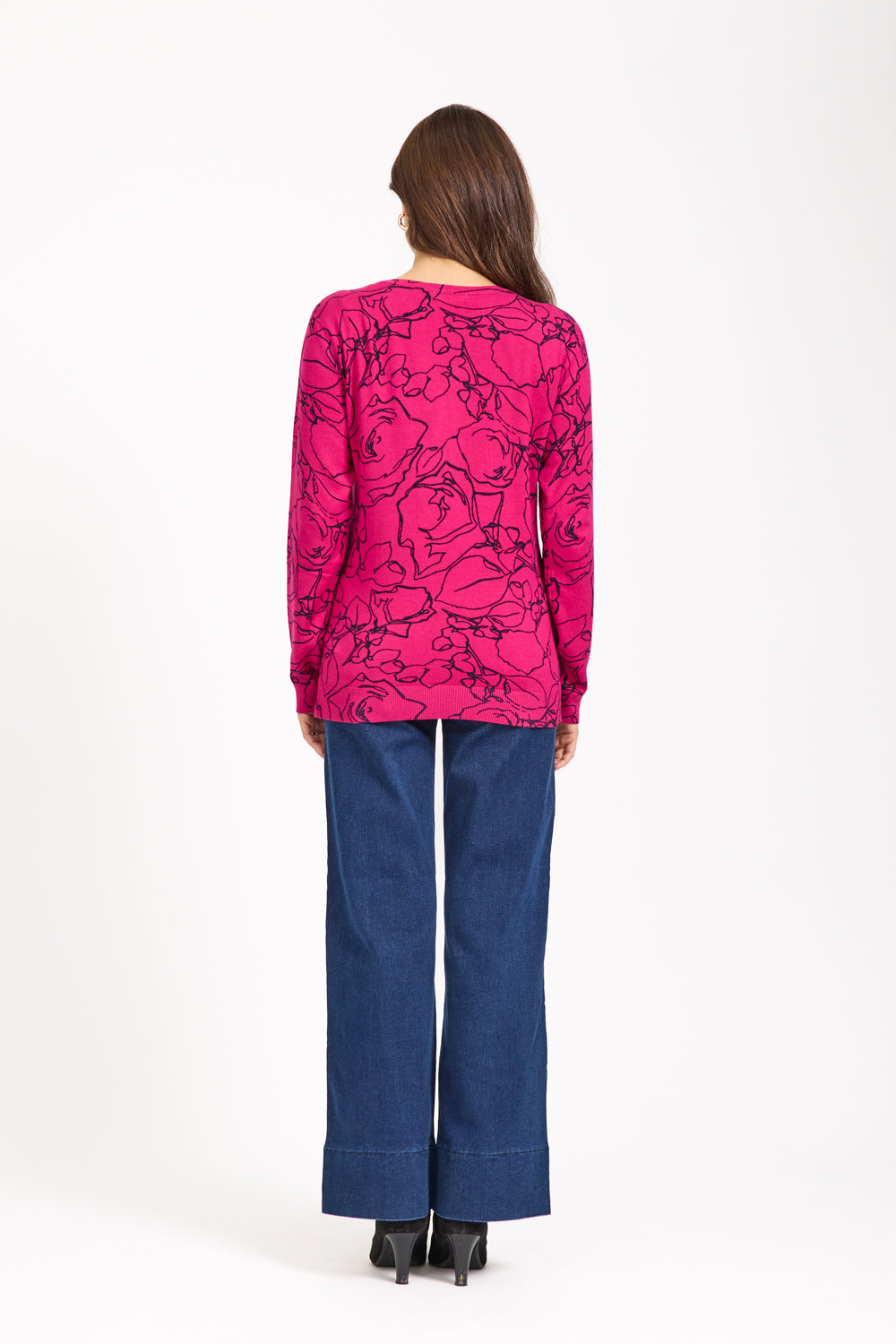 Floral Outline Knit Jumper