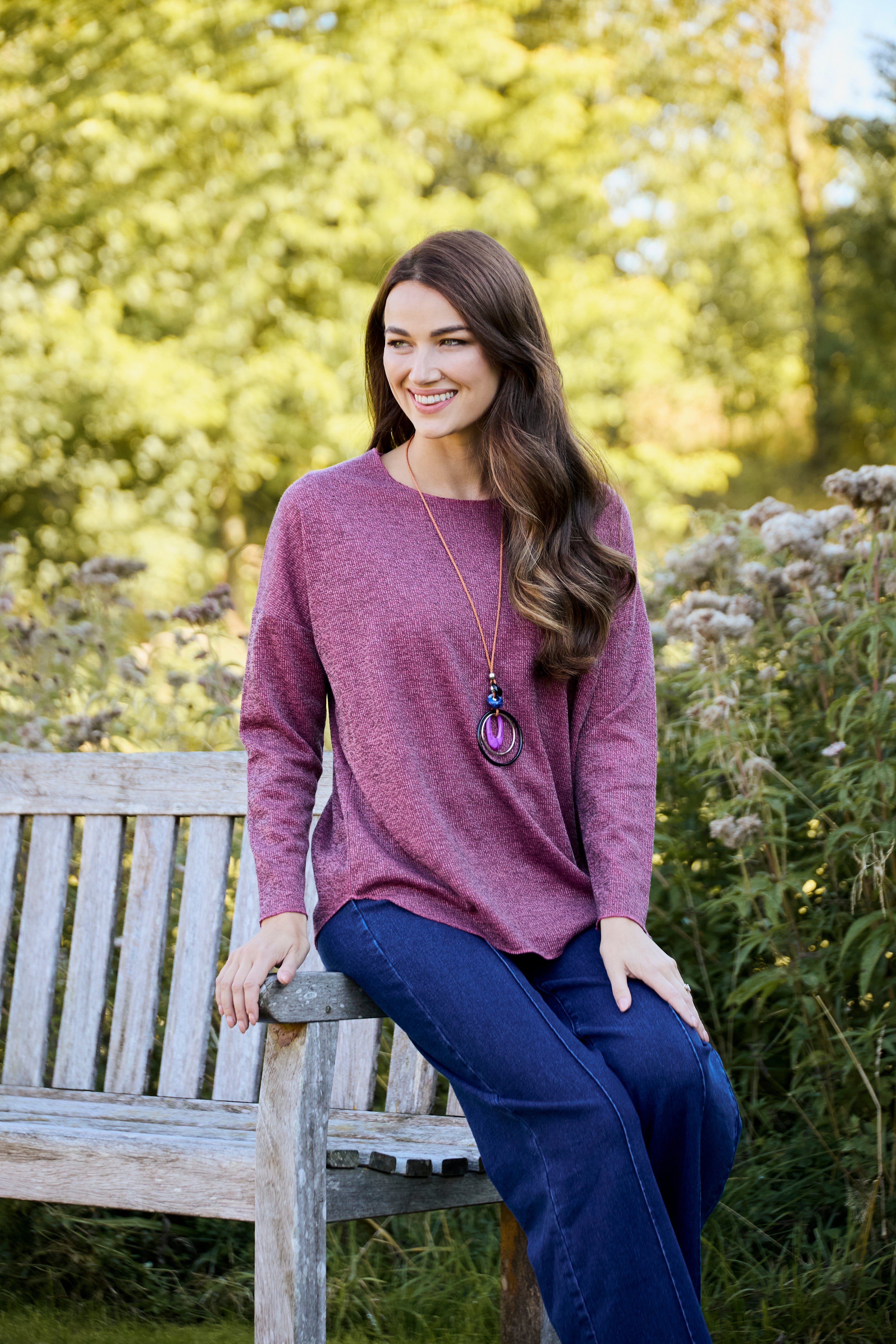 Batwing Top with Necklace