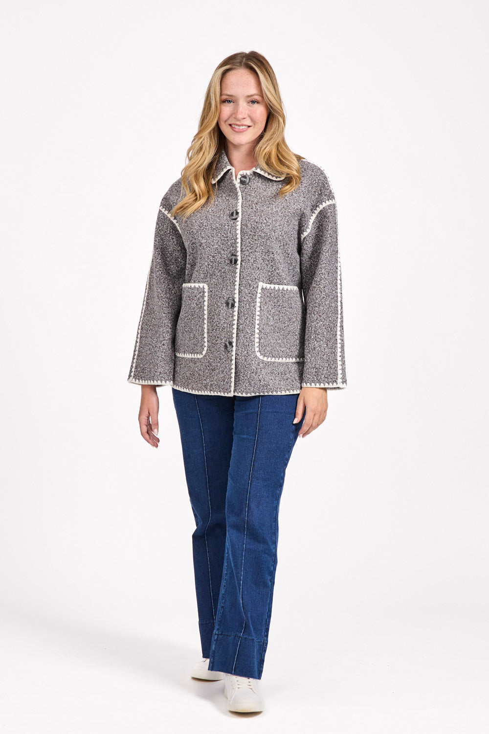 Blanket Stitch Felt Jacket