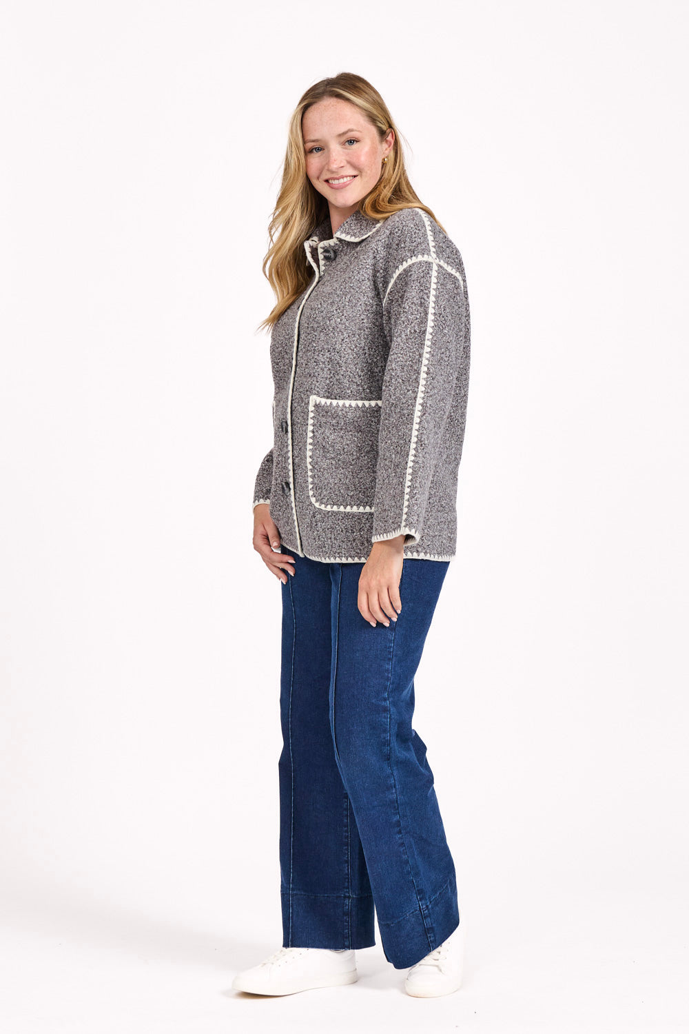 Blanket Stitch Felt Jacket