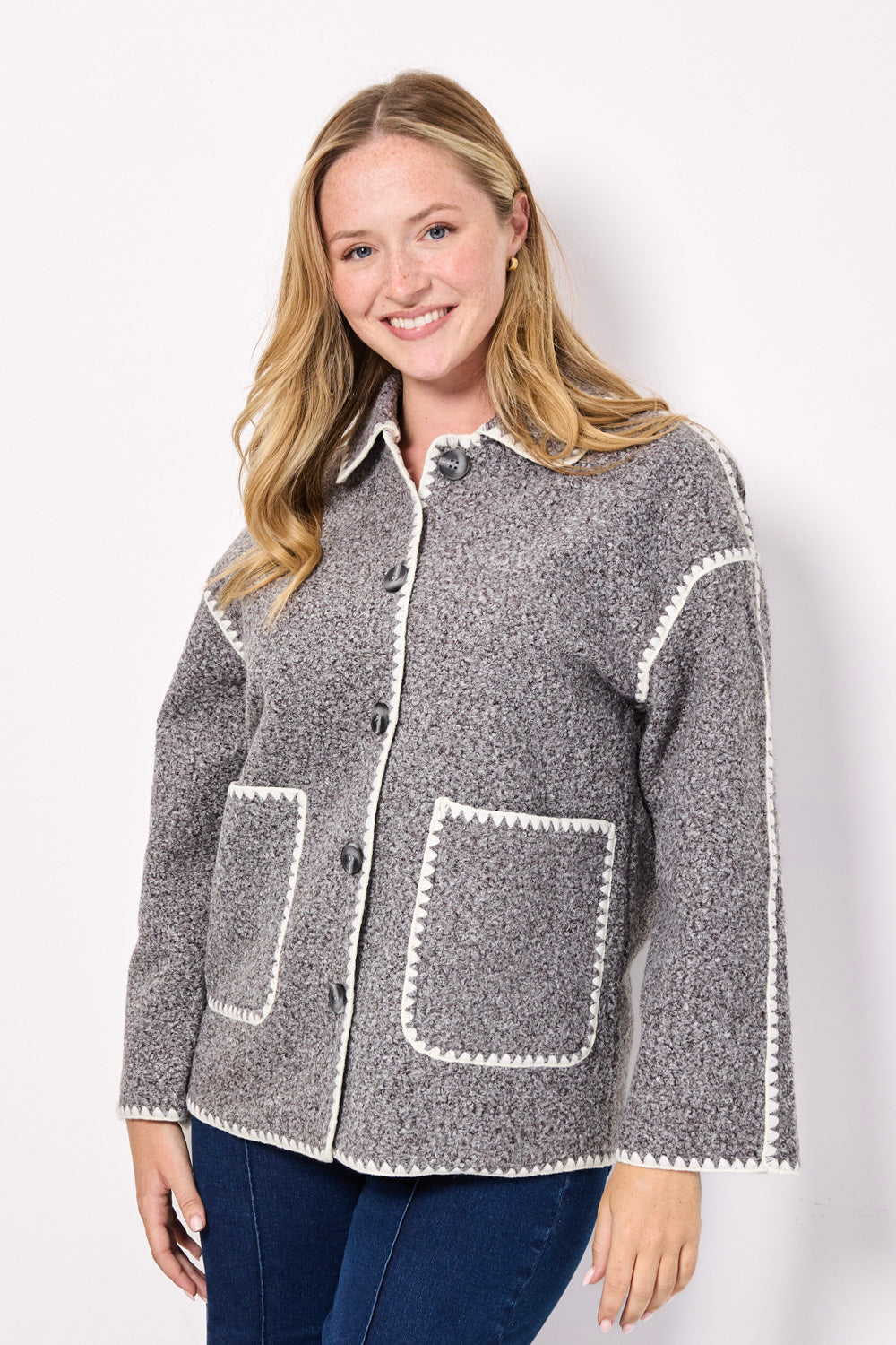 Blanket Stitch Felt Jacket