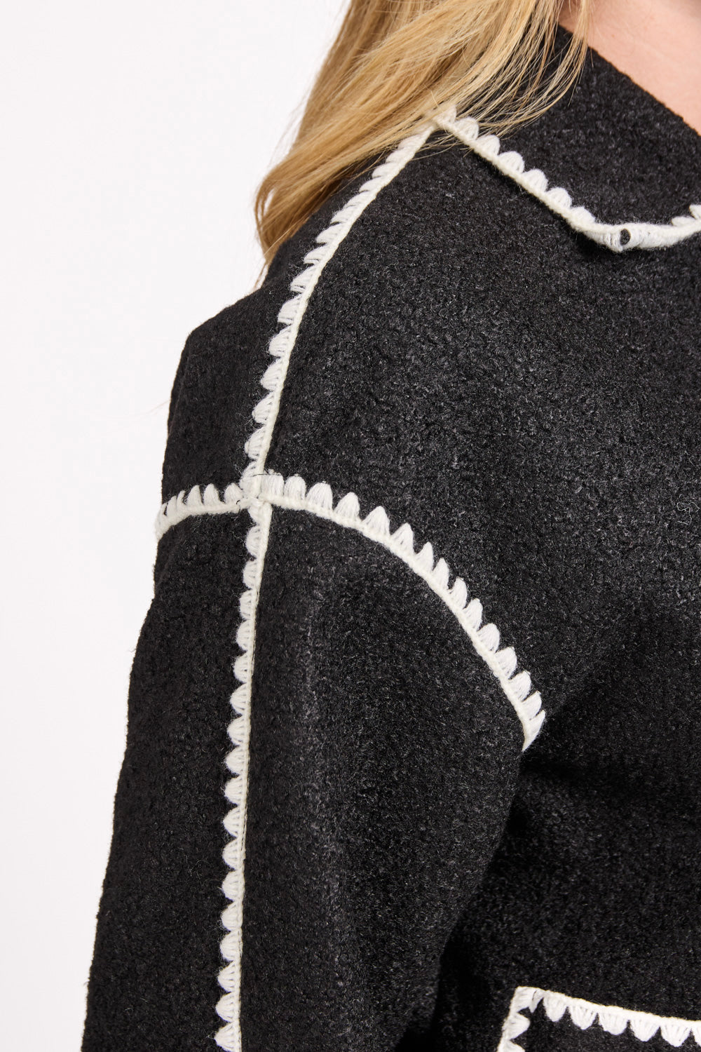 Blanket Stitch Felt Jacket