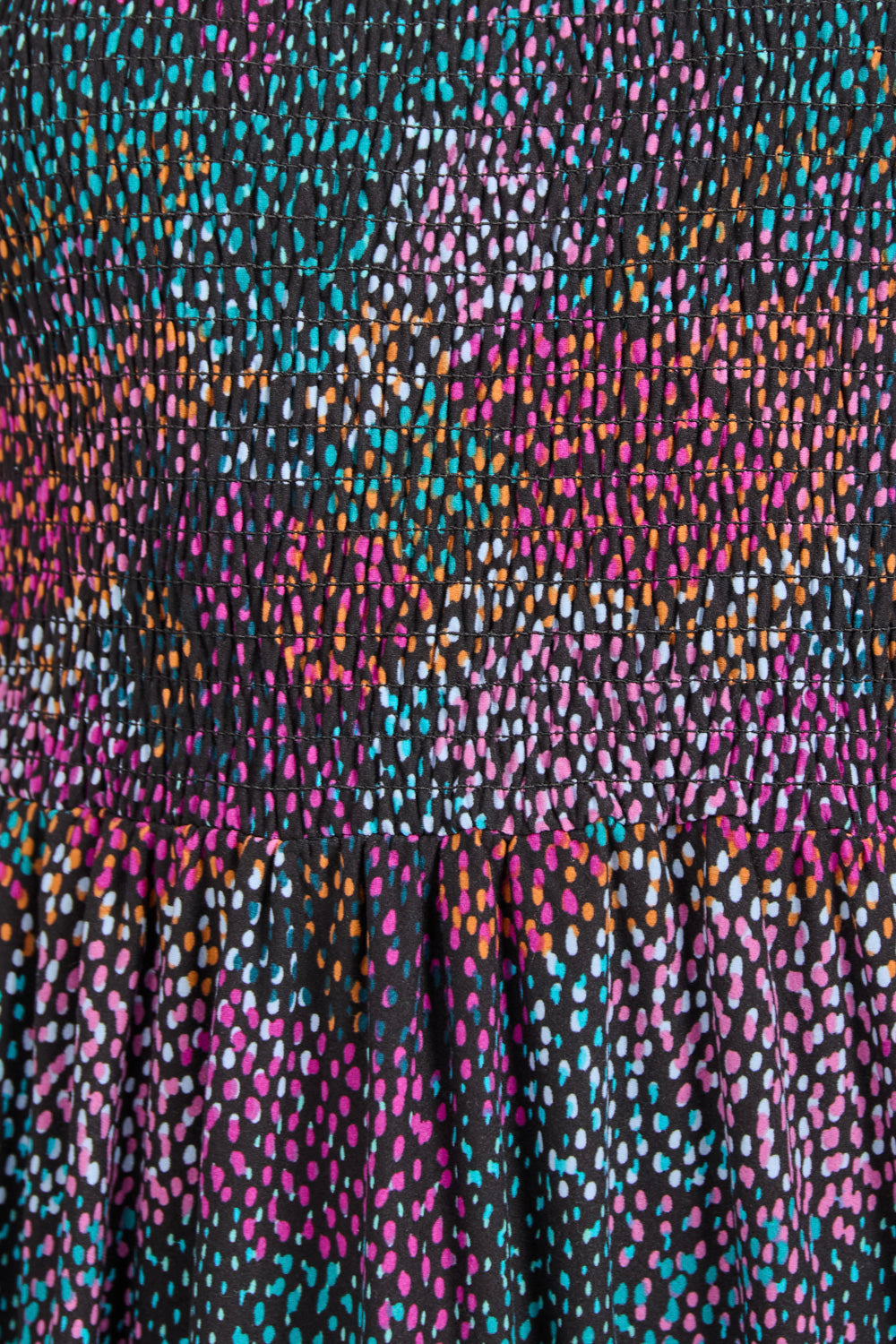 Dotty Print Soft Touch Shirred Dress