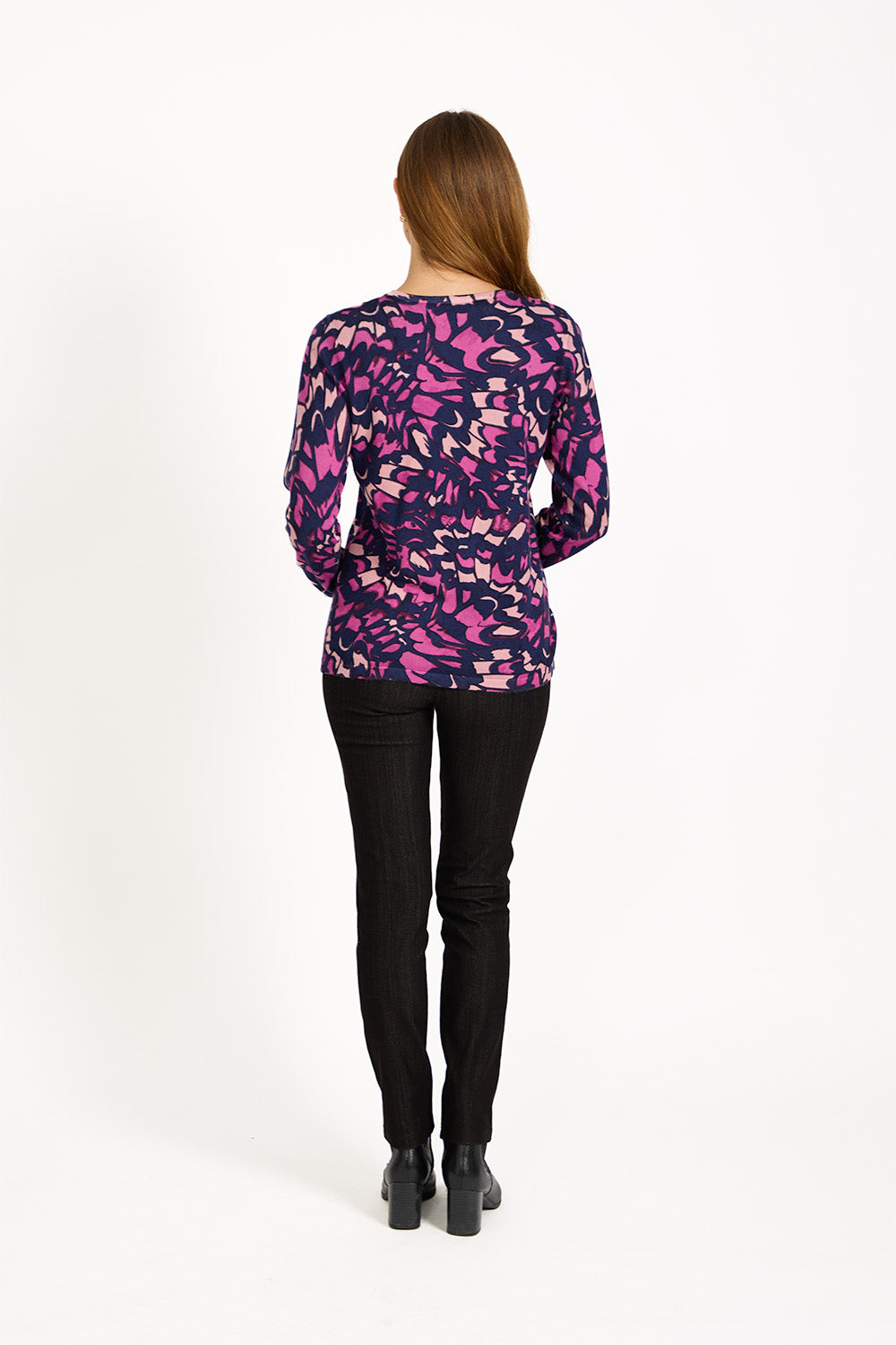 Abstract Butterfly Print Knit Jumper