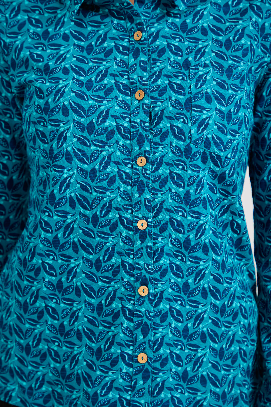 Leaf Print Cotton Shirt