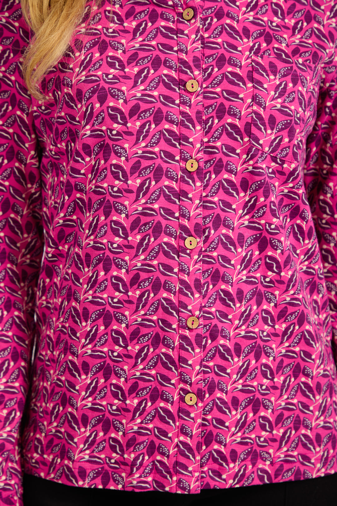 Leaf Print Cotton Shirt