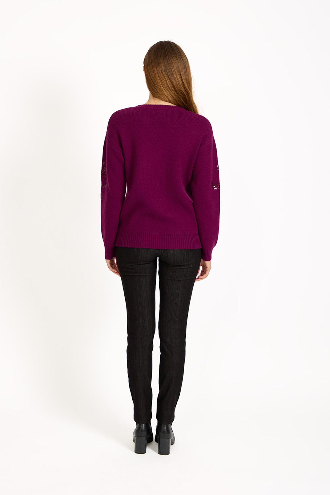 Flower Sequin Embellished Jumper