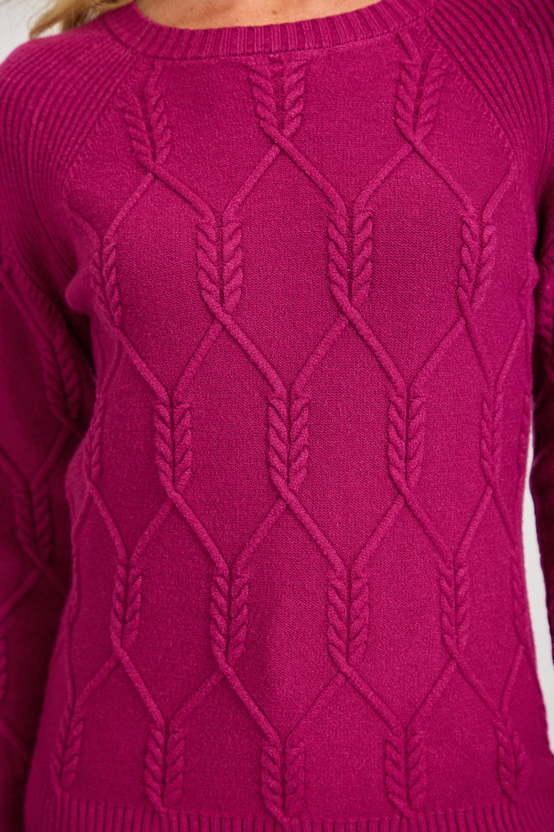 Wheat Cable-Knit Jumper
