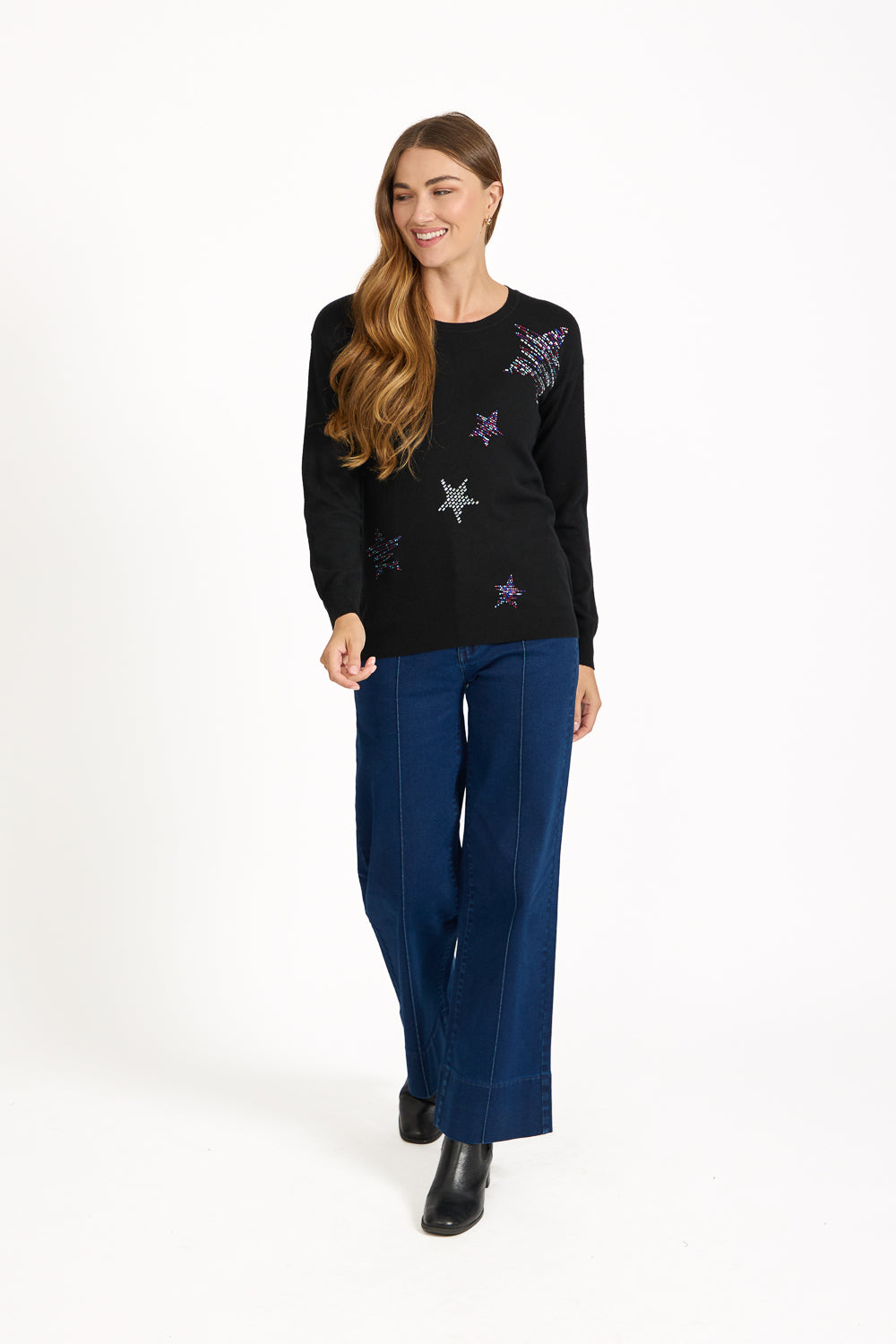 Star Diamanté Embellished Jumper