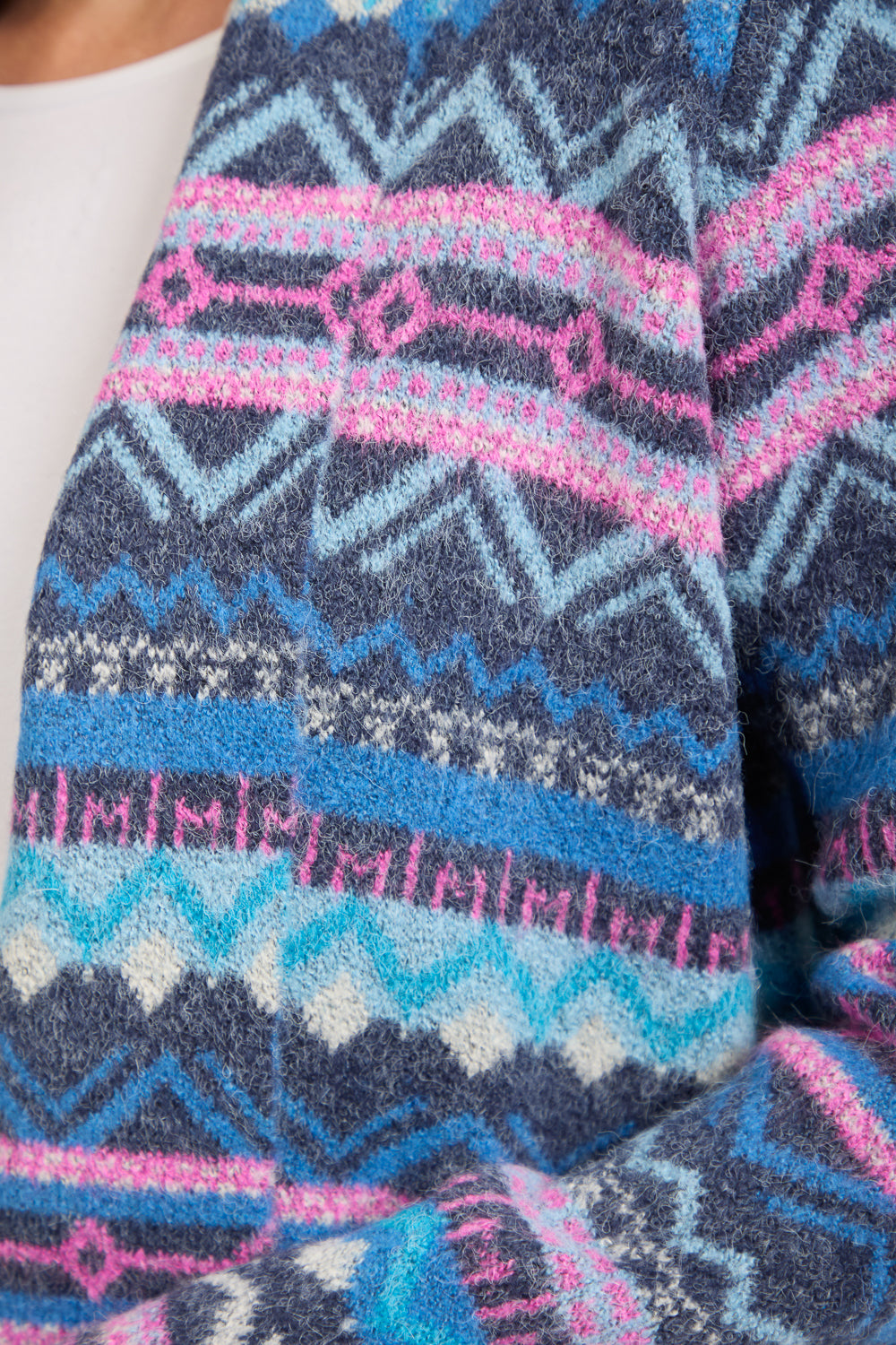 Aztec Print Pocket Detail Longline Cardigan